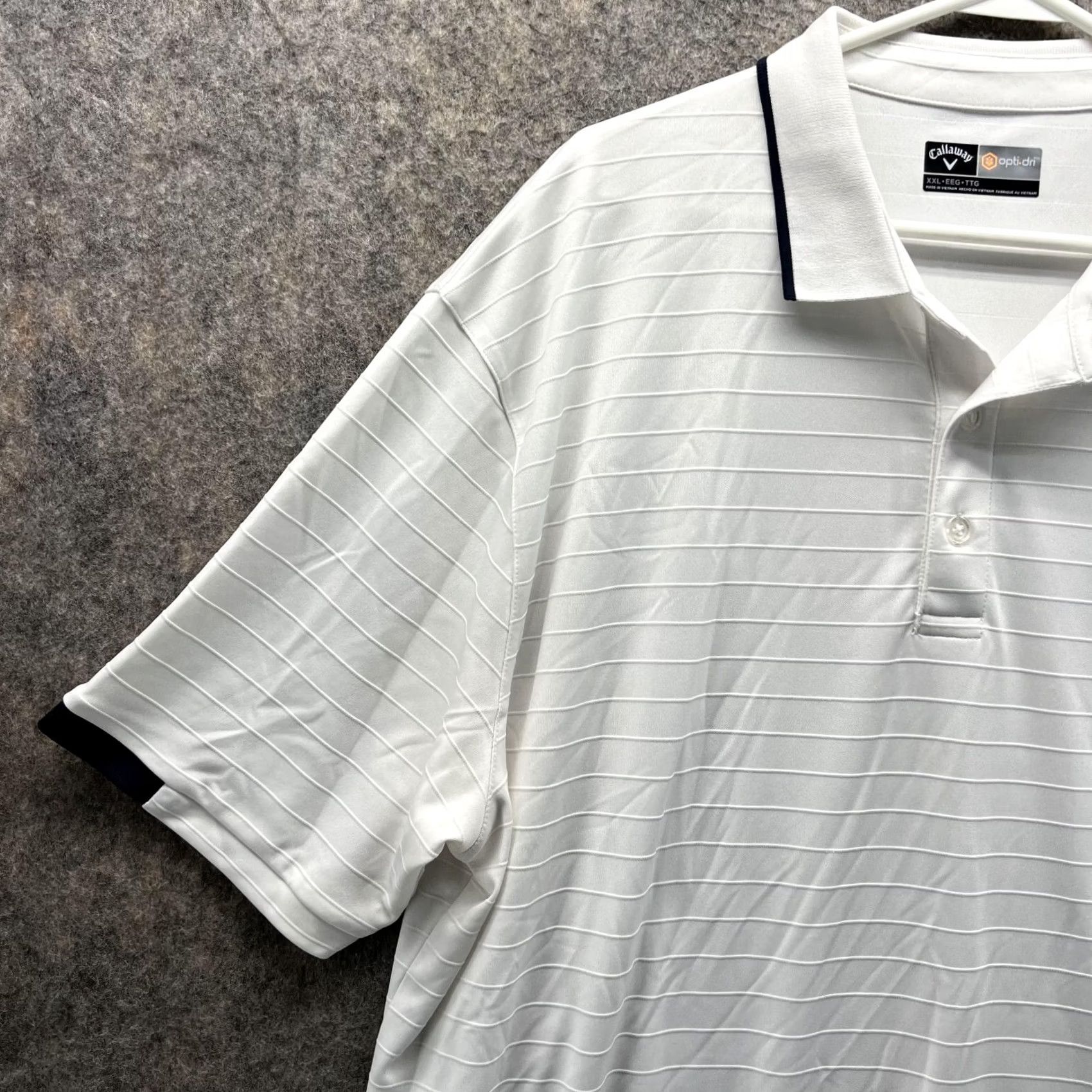Callaway Callaway Polo Shirt Men XXL Adult White Striped Preppy Dri Polyester Short Sleeve Button Collar Size US XXL / EU 58 / 5 - 3 Thumbnail
