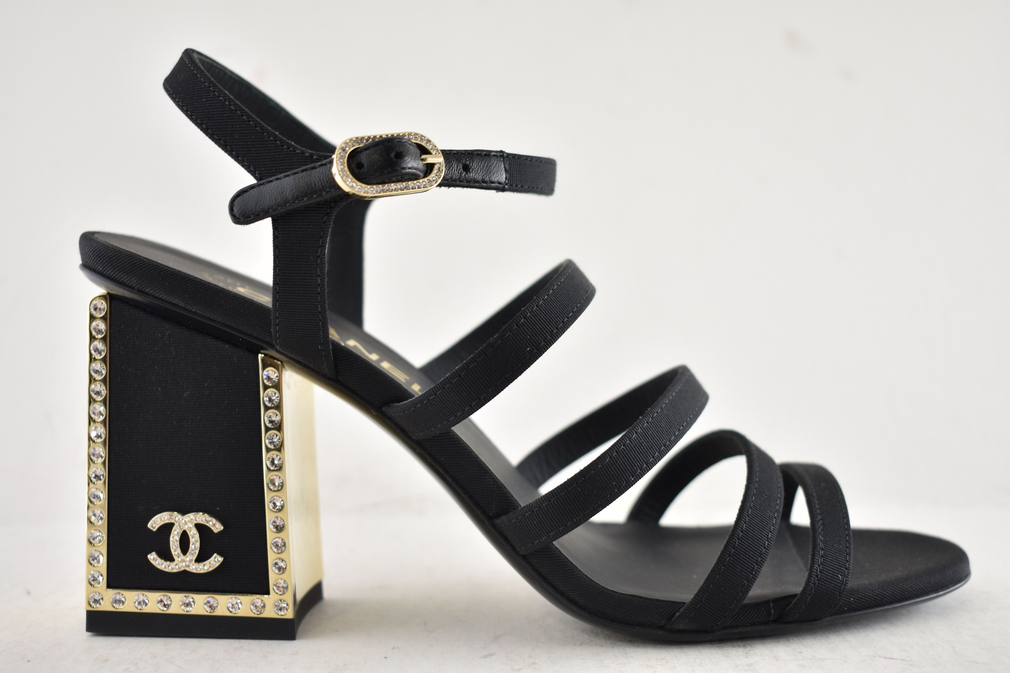 Chanel Chanel 24B Strappy Crystal CC Logo Block Heel Sandal 38 Size US 8 / IT 38 - 2 Thumbnail