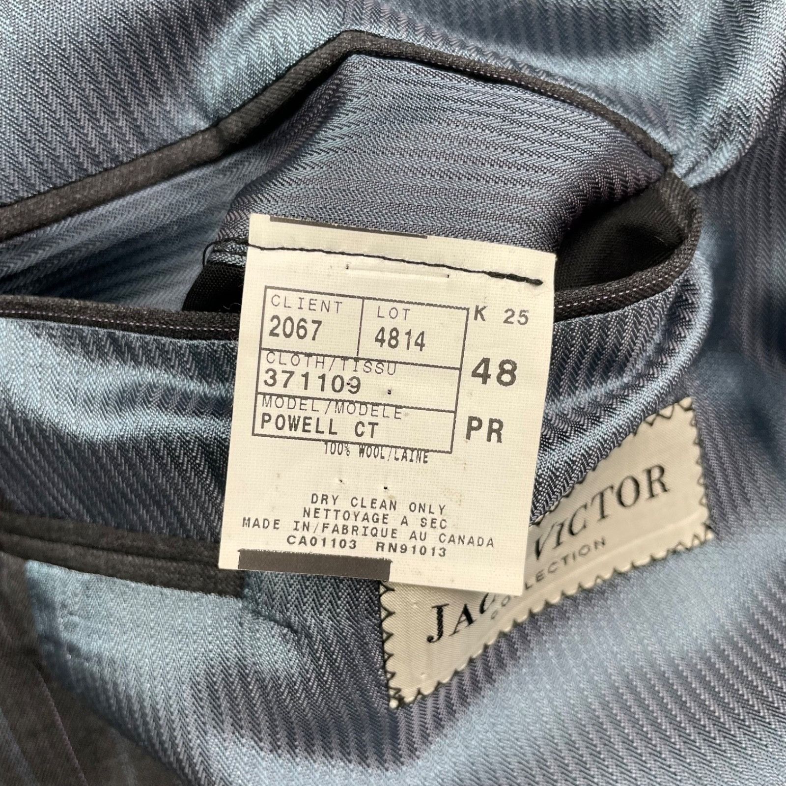Jack Victor Jack Victor Men's Powell 100% Wool 2-Button Suit Gray Stripe Size 48R - 7 Thumbnail