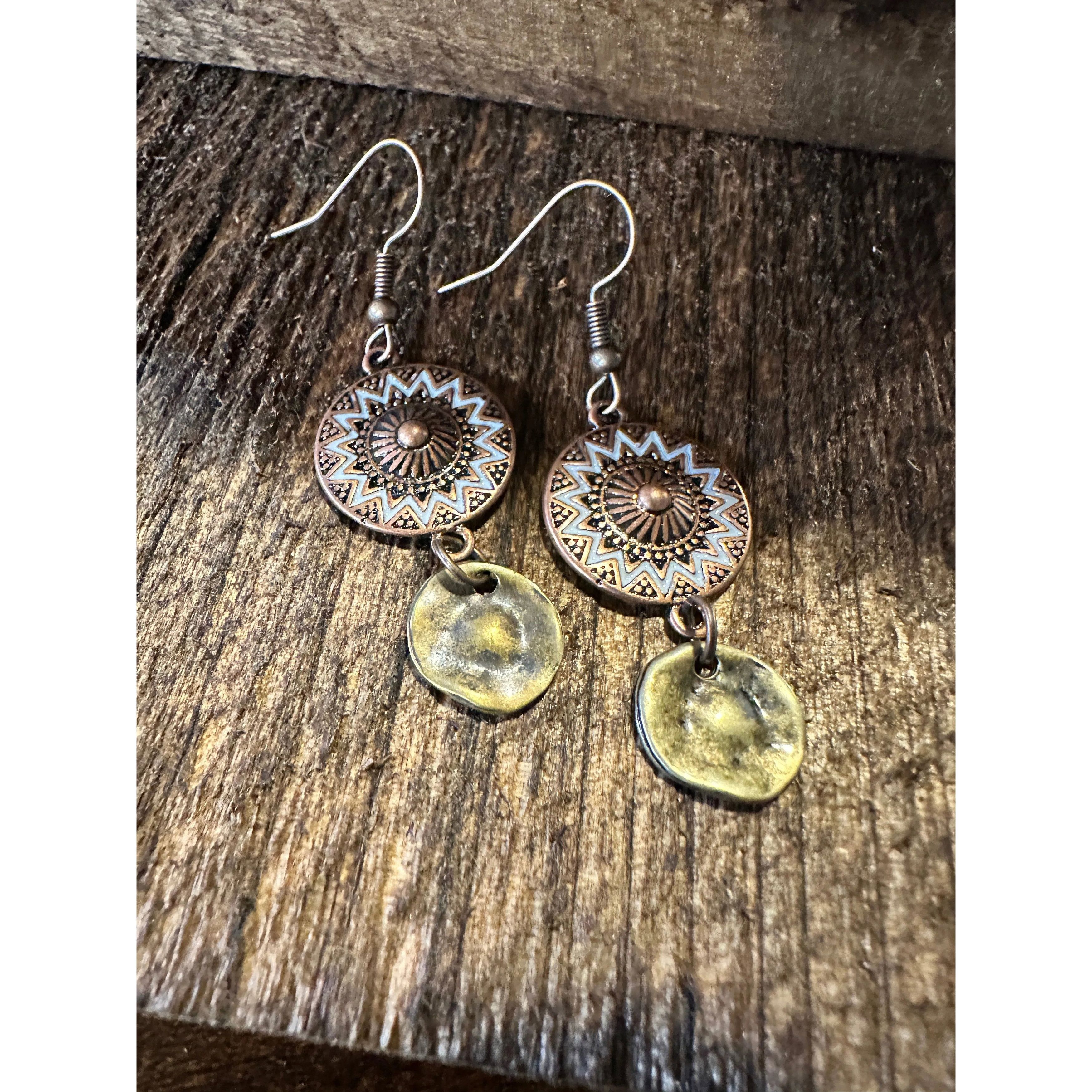 Other Boho Hippie Western Delicate Copper Sunshine Drop Wire Earri Size ONE SIZE - 7 Thumbnail