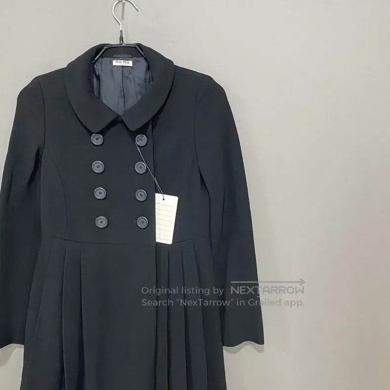 Miu Miu Miu Miu 36 Black double-breasted skirt long coat Size S / US 4 / IT 40 - 1 Thumbnail