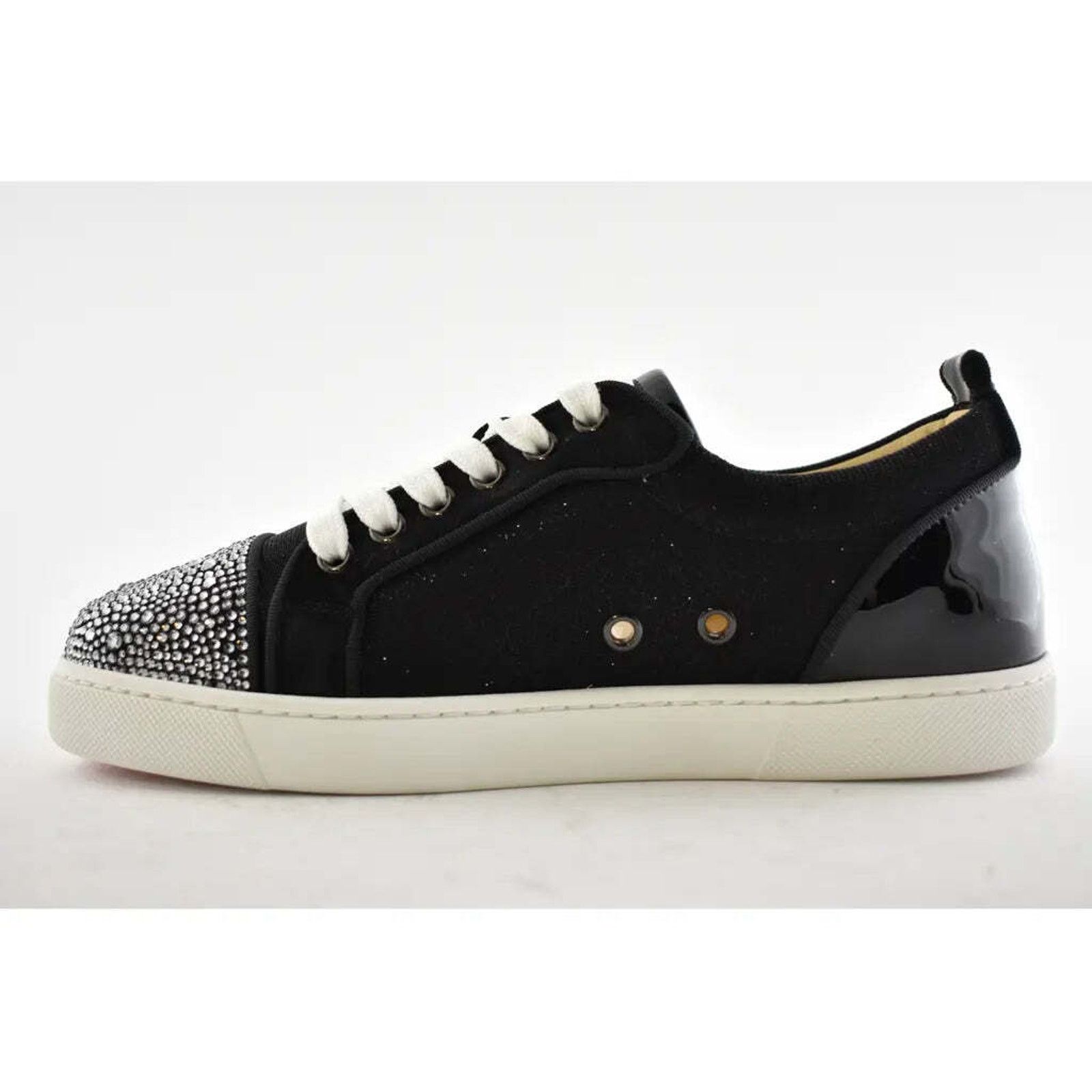 Christian Louboutin Louis Junior P Strass Donna Flat Black Low Top Sneaker 37 Size US 7 / IT 37 - 9 Thumbnail