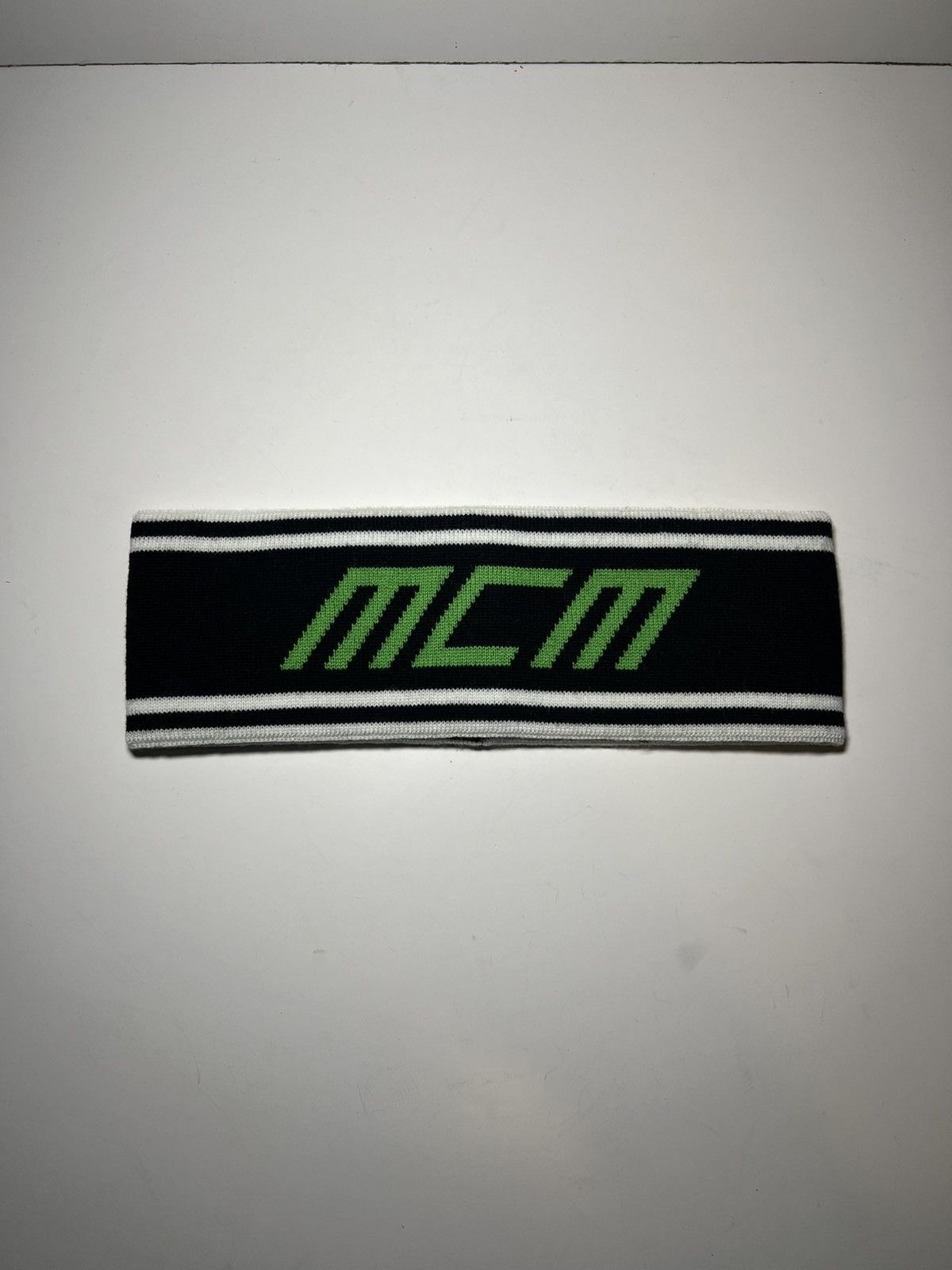 MCM MCM Headband Merino Wool Classic logo Black/green/white NWT Size ONE SIZE - 7 Thumbnail