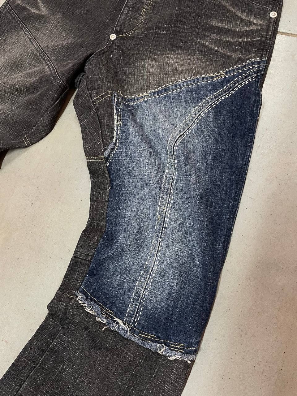 Japanese Brand Patchwork Vintage Japanese Brand Zipped Jeans Rare Design Size US 38 / EU 54 - 7 Thumbnail