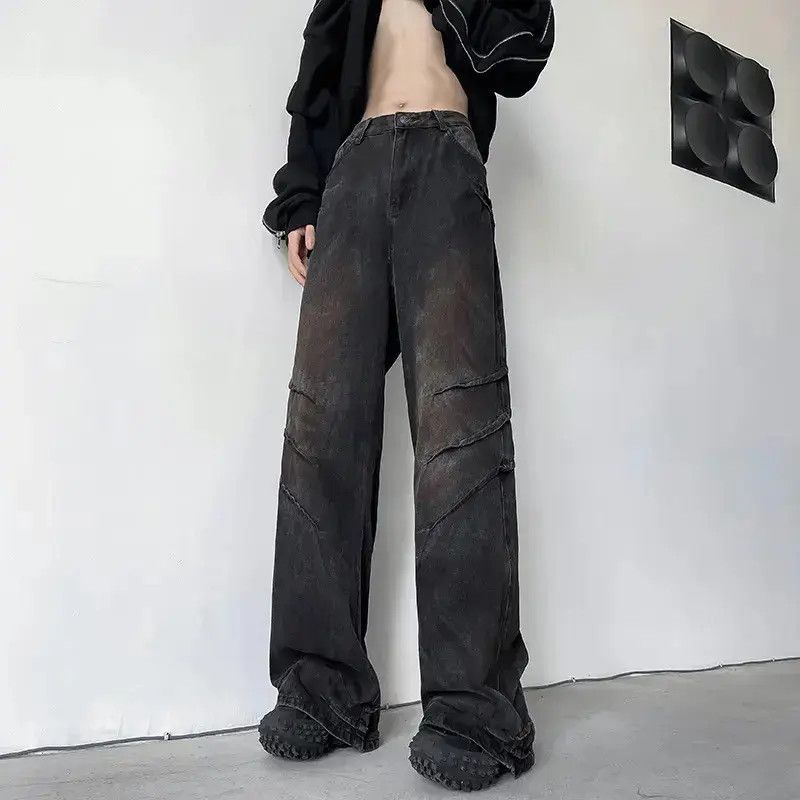 Japanese Brand Retro loose straight leg micro flared jeans Size US 32 / EU 48 - 3 Thumbnail