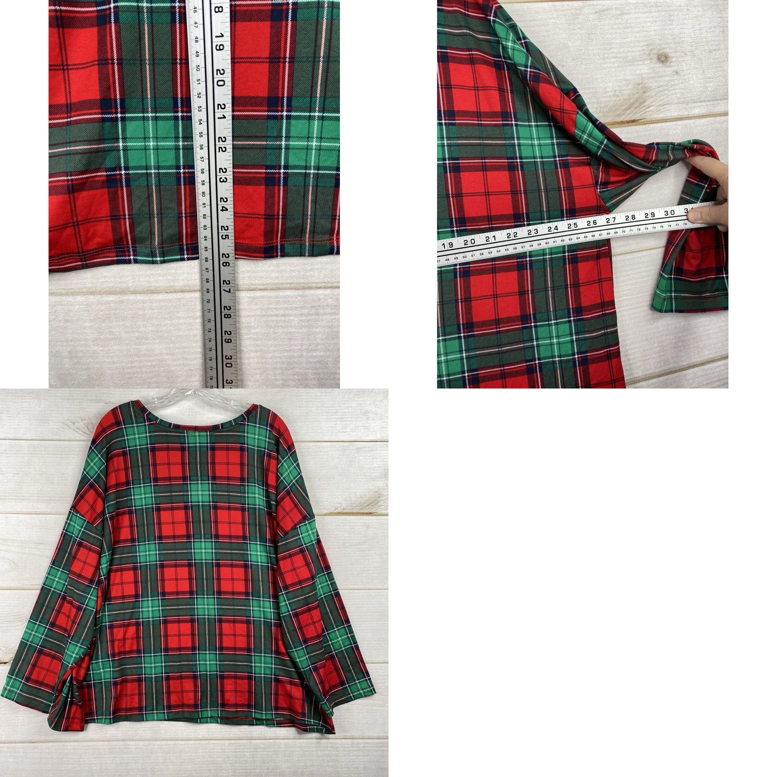 Vintage JOYSPUN Pajama Set Womens 3X 22W 24W Red Green Plaid Holiday Cheers Size ONE SIZE - 9 Thumbnail