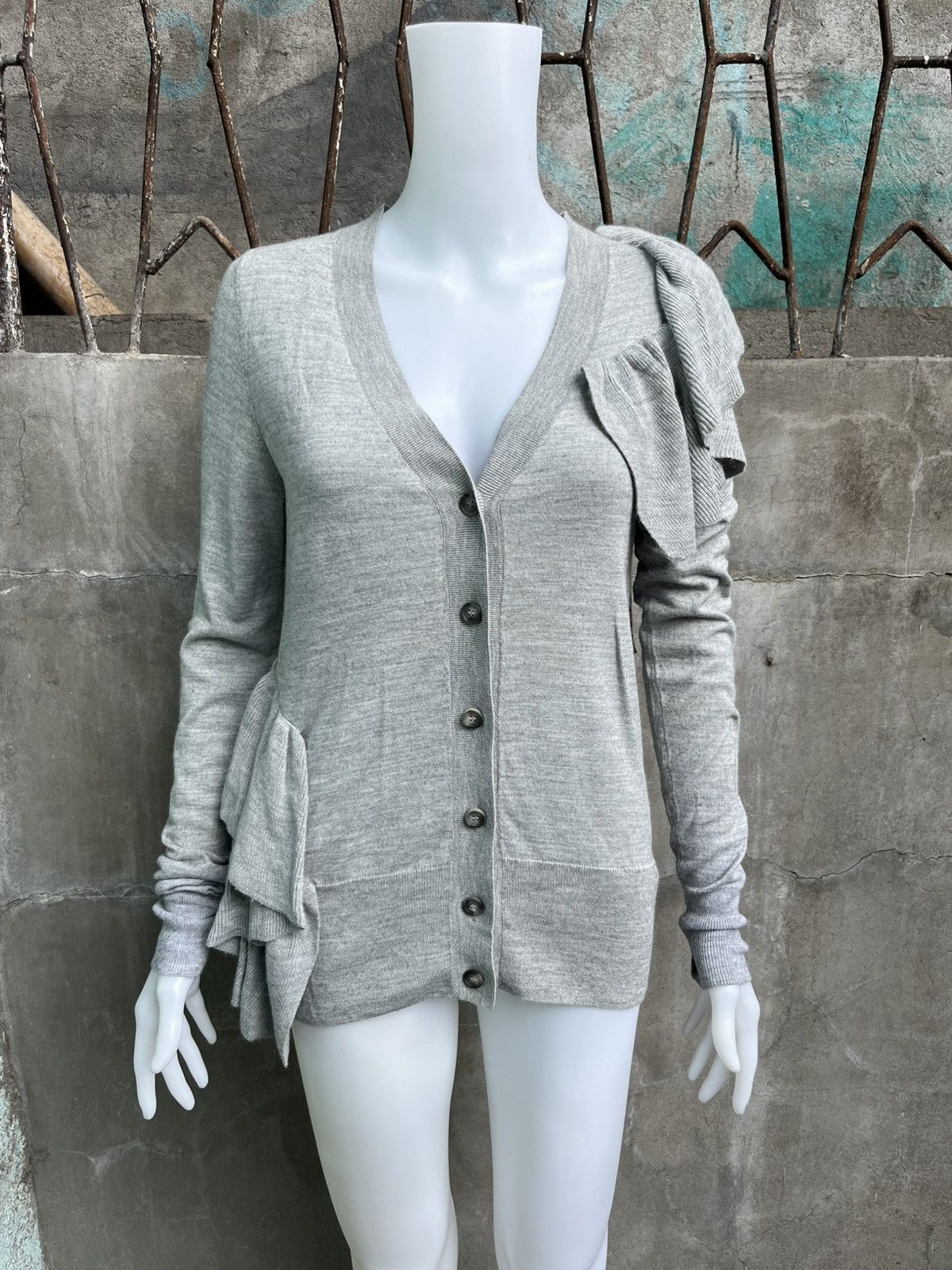 Maison Margiela MM6 Ruffled Cardigan Size S / US 4 / IT 40 - 1 Thumbnail