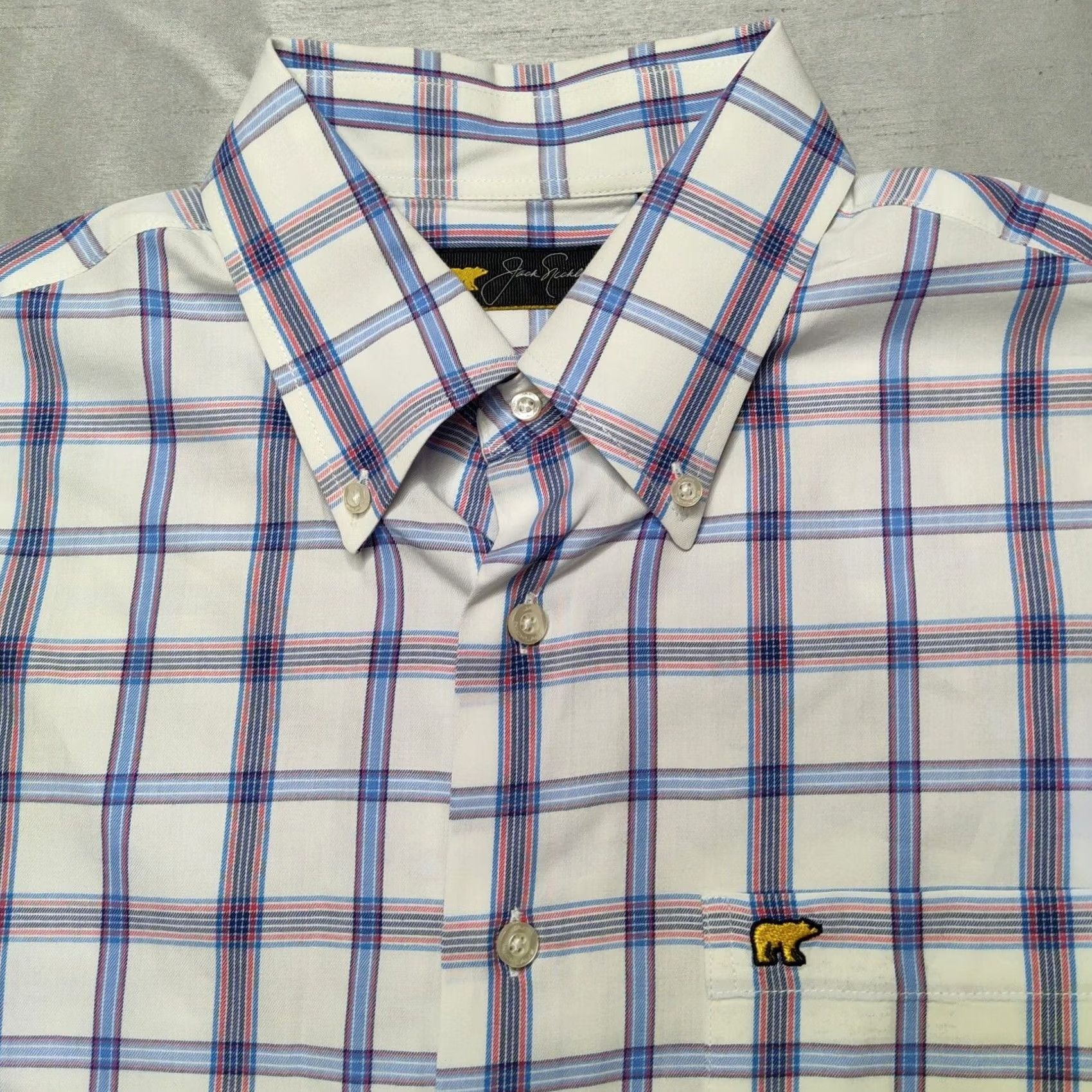 Vintage JACK NICKLAUS Red White Blue Plaid Button-Up Shirt - Men M EUC Size US M / EU 48-50 / 2 - 2 Thumbnail