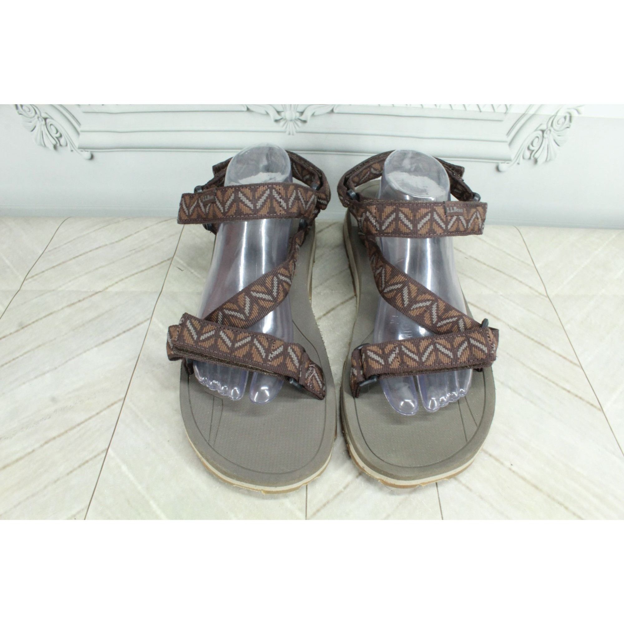L.L. Bean LL Bean Brown Nylon Hook Loop Outdoor Sandals Size US 11 / EU 44 - 4 Thumbnail
