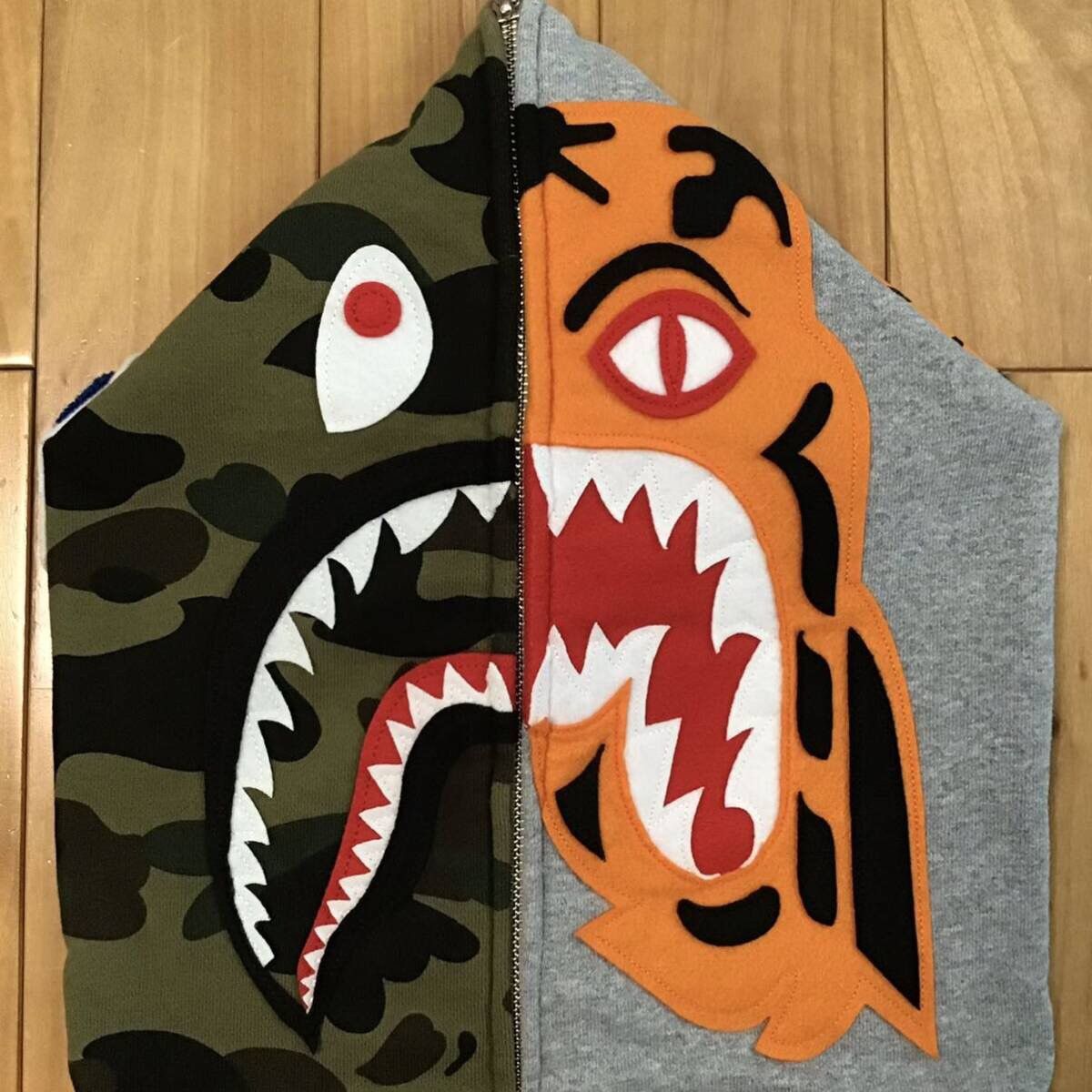 Bape BAPE camo Crazy Face Tiger Shark full zip Hoodie APE Size US XL / EU 56 / 4 - 4 Thumbnail