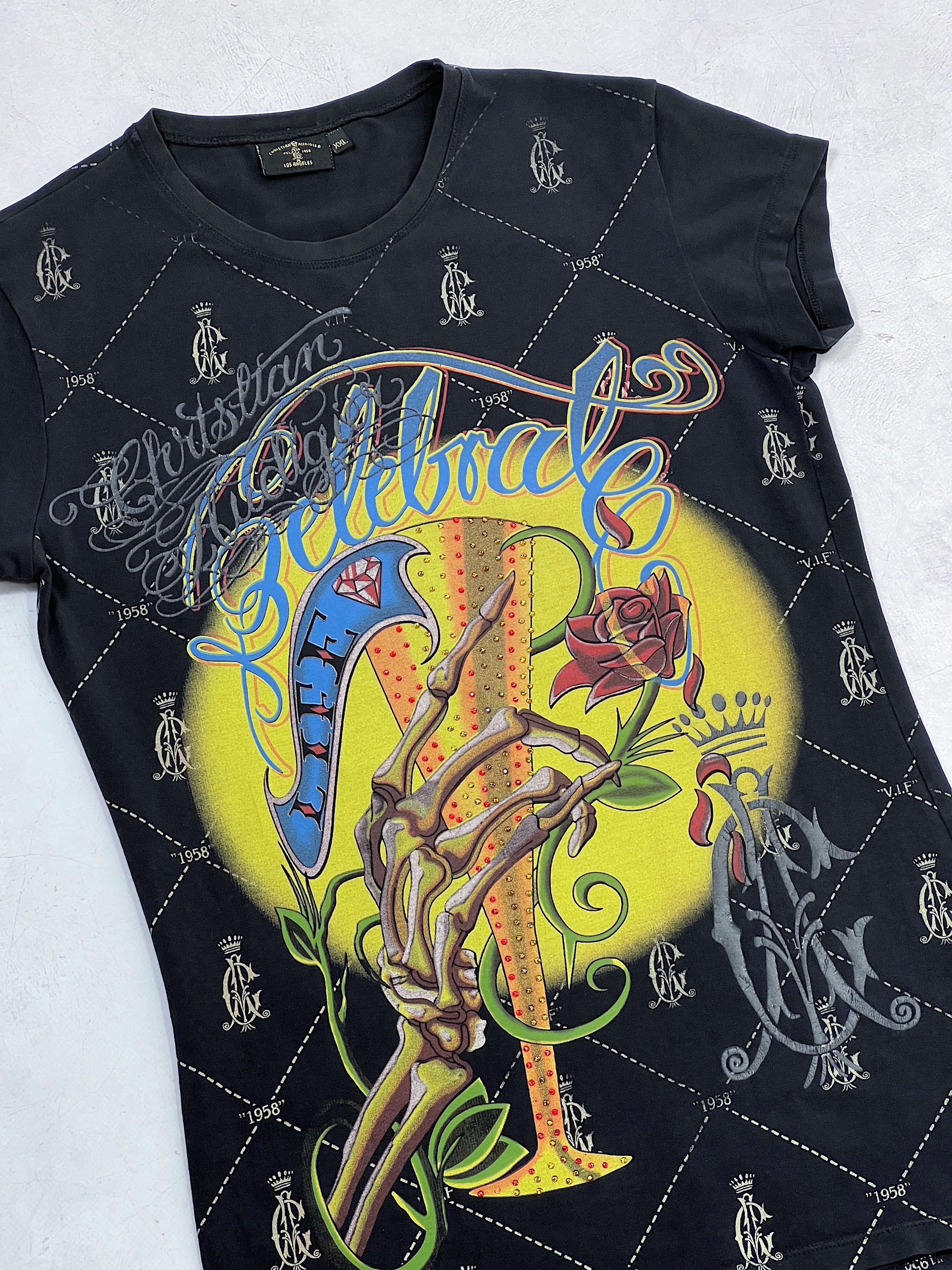 Christian Audigier × Ed Hardy × Vintage Christian Audigier T-Shirt Celebrate Life Ed Hardy Size M / US 6-8 / IT 42-44 - 6 Thumbnail
