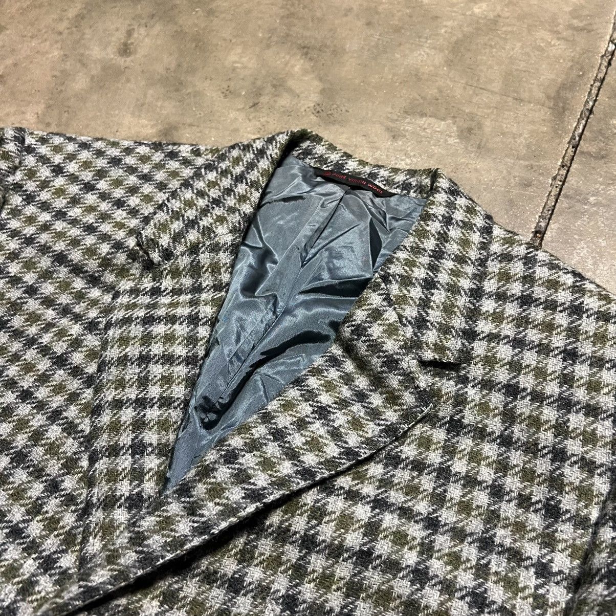 Hart Schaffner Marx Vintage Hart Schaffner Mark Houndstooth Wool Blazer Jacket Size 44R - 4 Thumbnail