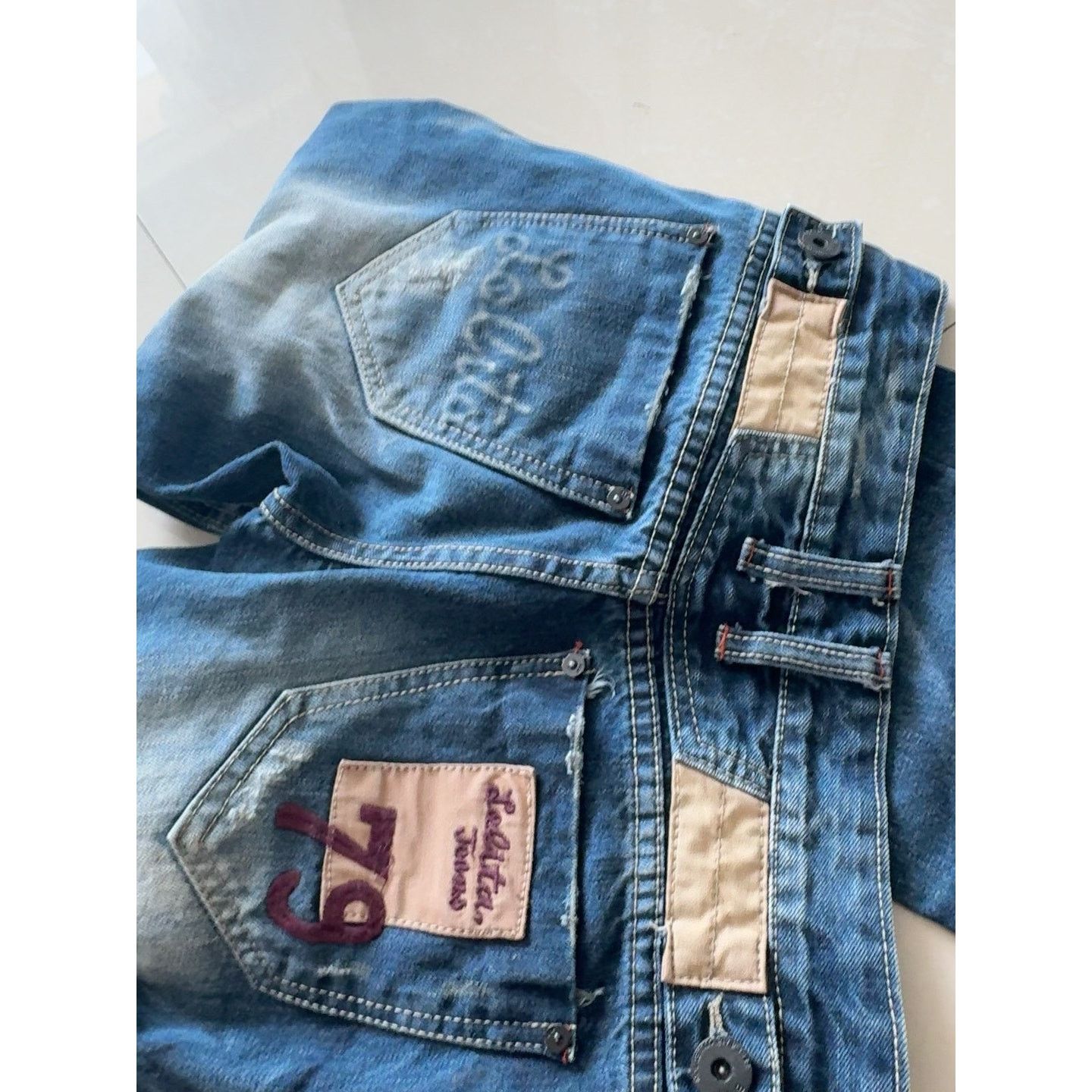 If Six Was Nine Vintage Faded Wash Japanese Brand Low-rise Denim Jeans Blue Size 28" / US 6 / IT 42 - 5 Thumbnail