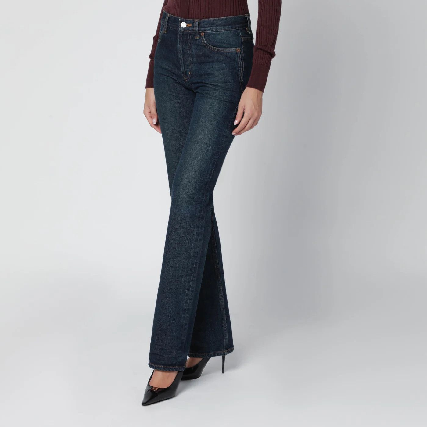 Saint Laurent Paris o1d2blof0526 Indigo Denim Jeans in Blue Size 27" / US 4 / IT 40 - 3 Thumbnail