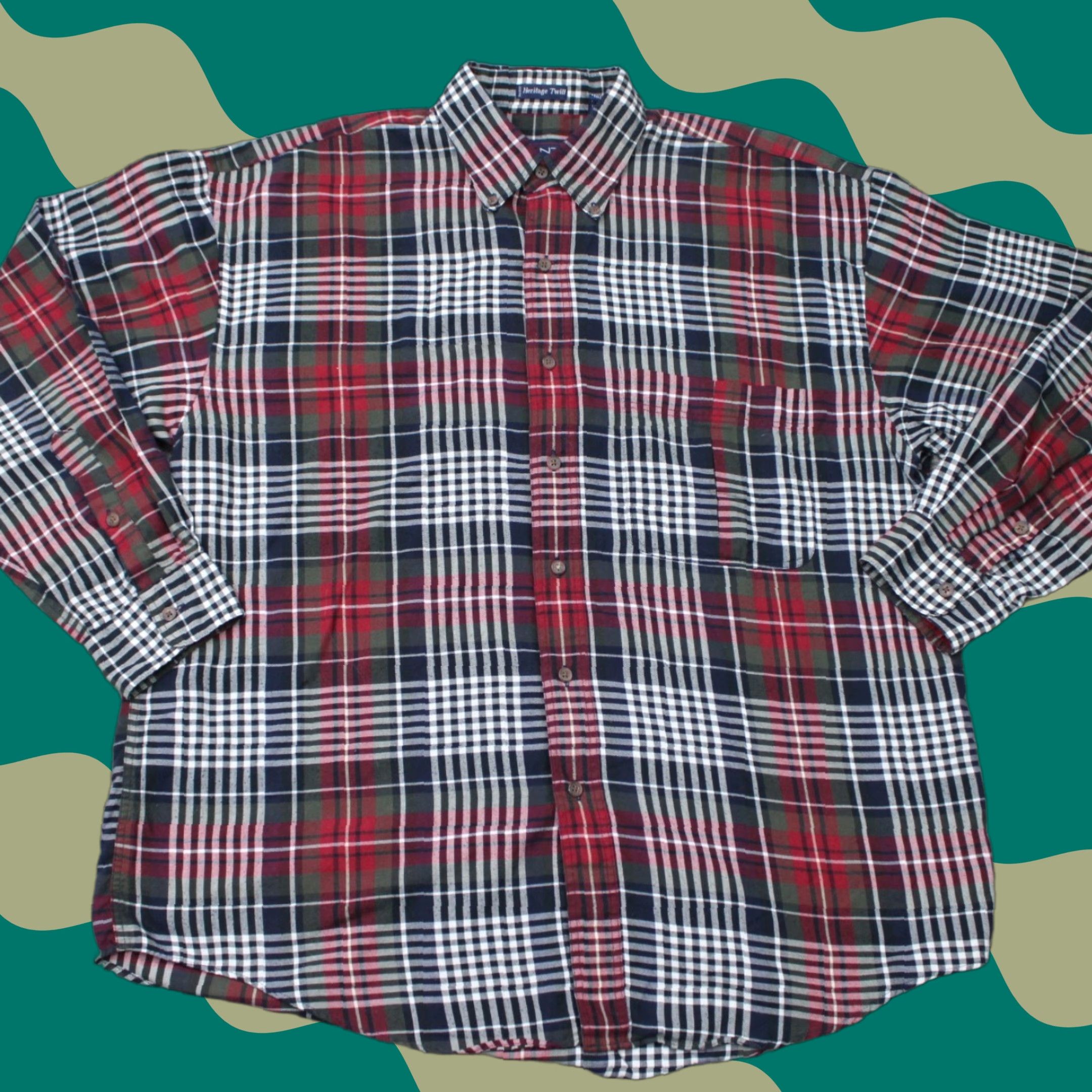 Gant GANT Shirt Mens Large Red Plaid Heritage Twill Long Sleeve Button-Up Cotton/Polyester Birthday 90s Mens Size US L / EU 52-54 / 3 - 1 Thumbnail
