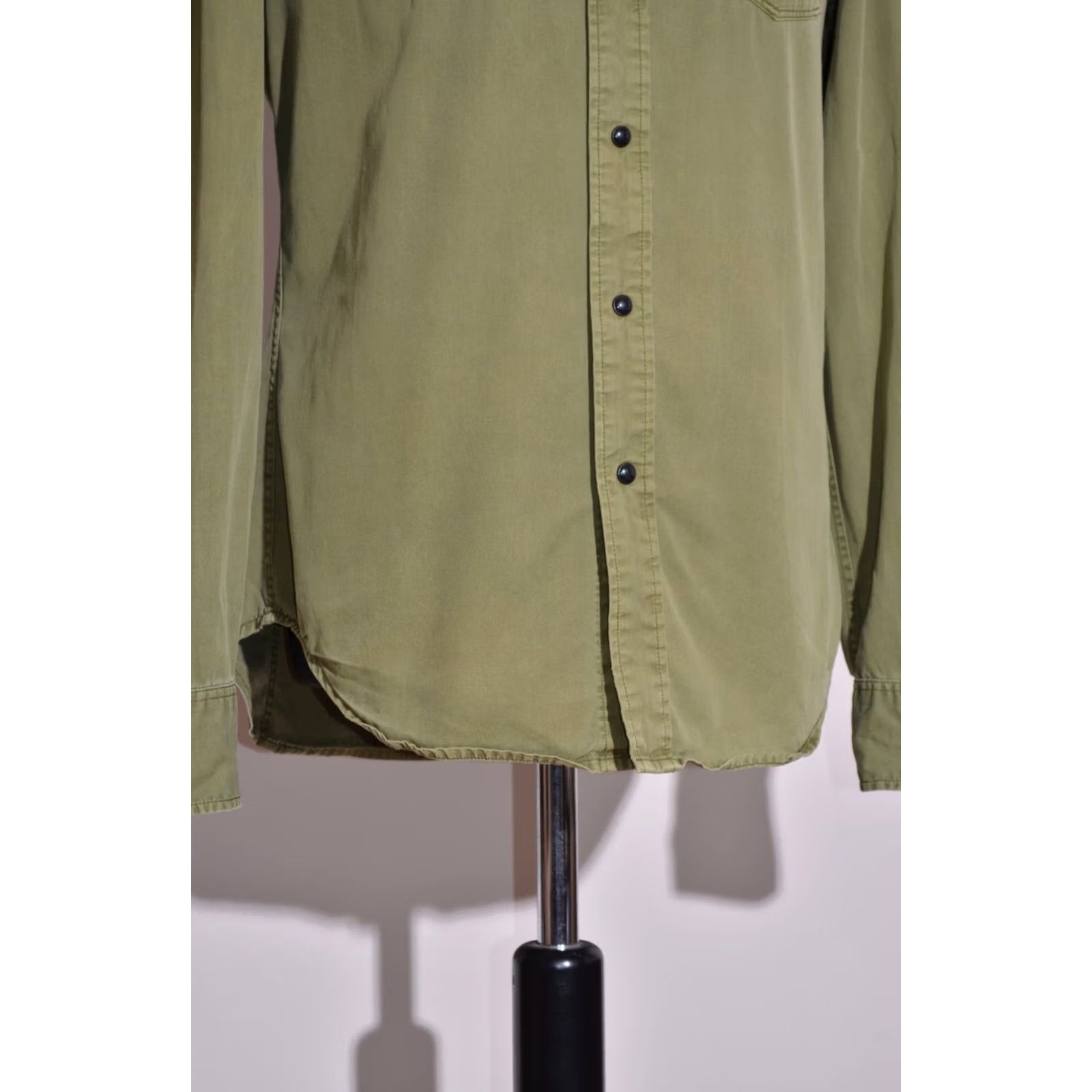 G-Star VINTAGE G-Star SHIRT Mens 3301 Long Sleeve Green Khaki Snap with Pockets Size S Size US S / EU 44-46 / 1 - 4 Thumbnail