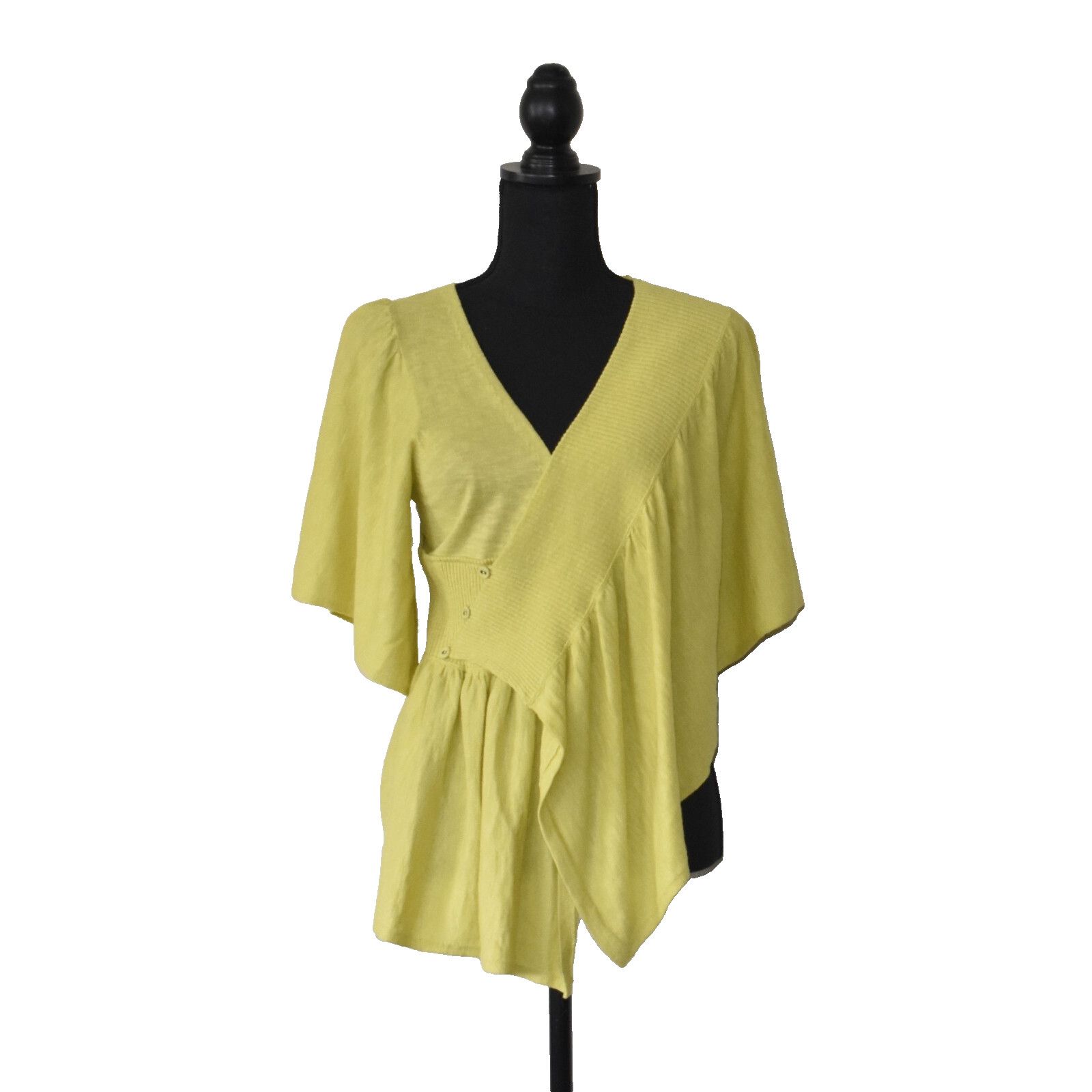 Anthropologie MOTH Anthropology Taupo Golden Asymmetrical Sweater Wrap S/M Size M / US 6-8 / IT 42-44 - 1 Thumbnail