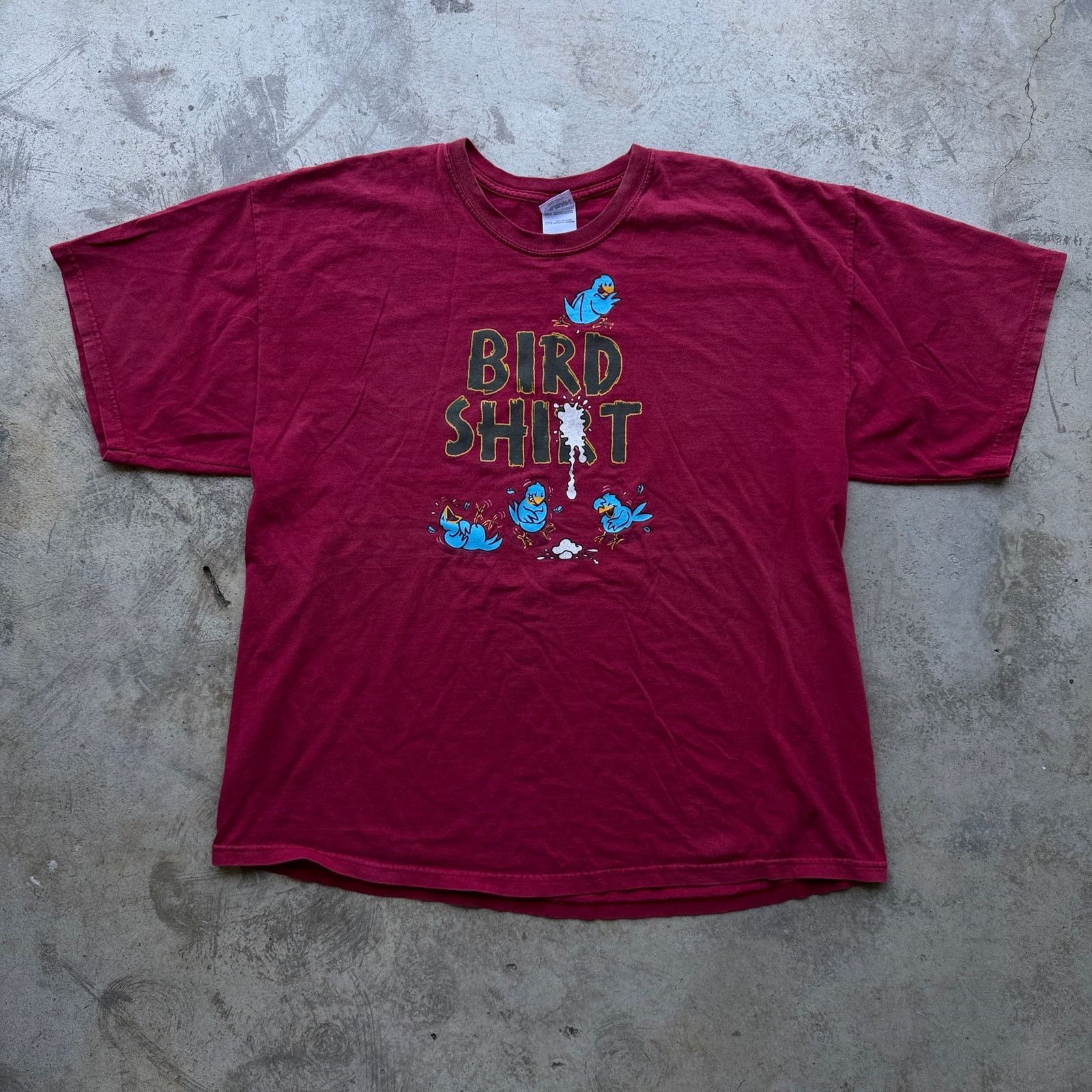 Other Vintage Y2K “Bird Shirt” Funny Graphic Tee Maroon 2XL Size US XXL / EU 58 / 5 - 2 Thumbnail