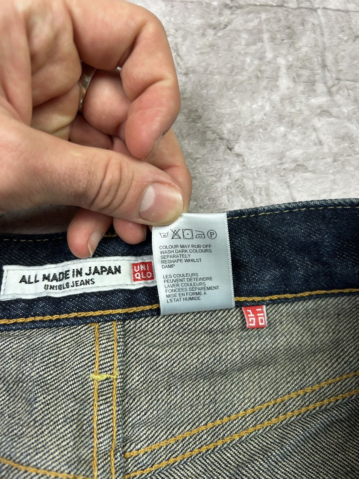 Blue Blue Japan × Japanese Brand × Uniqlo Uniqlo All Made in Japan Selvedge Navy Denim Pants Size US 32 / EU 48 - 12 Thumbnail