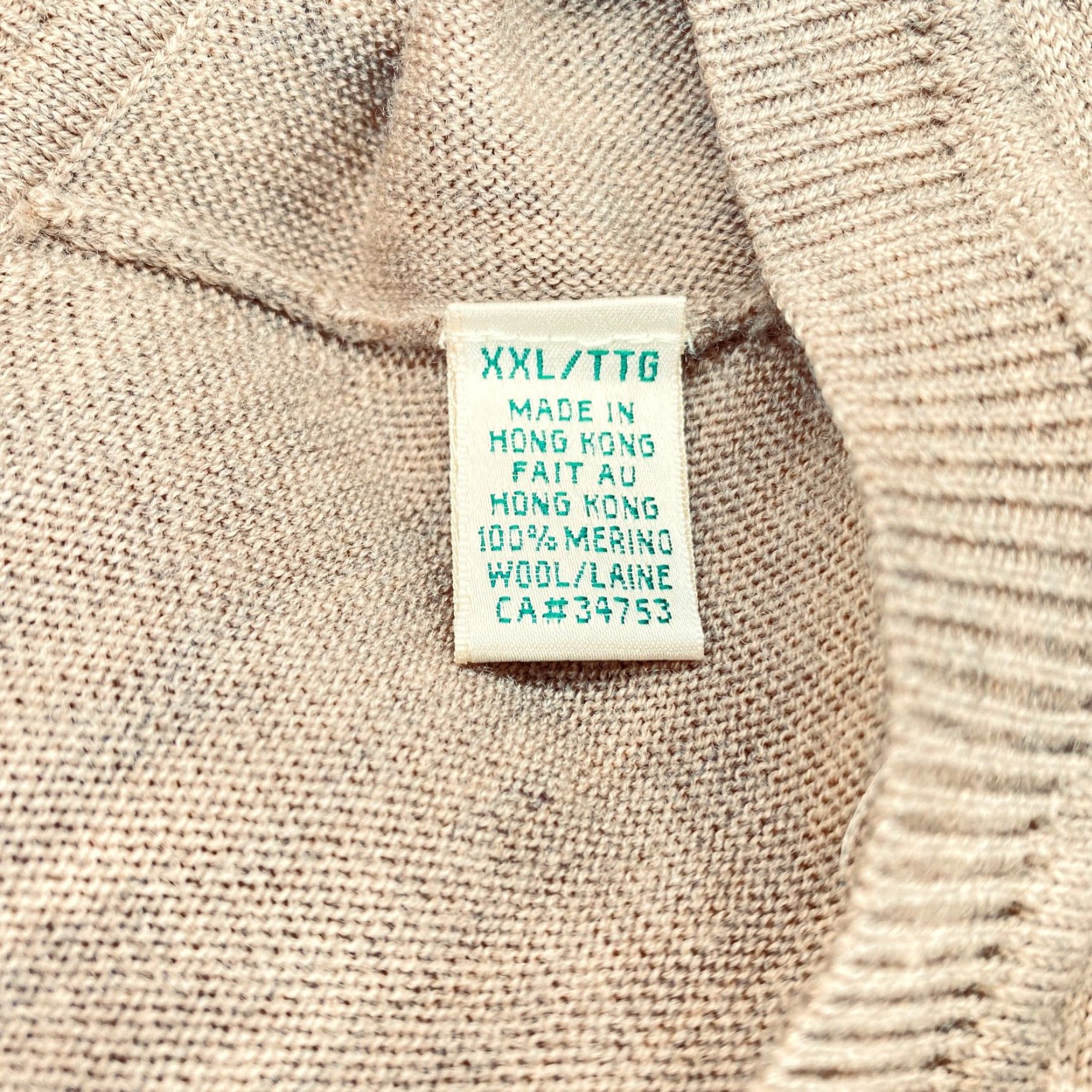 Vintage Fairway Greene Sweater Vest Mens XXL Beige Merino Wool Golf Sleeveless V Neck Size US XXL / EU 58 / 5 - 4 Thumbnail