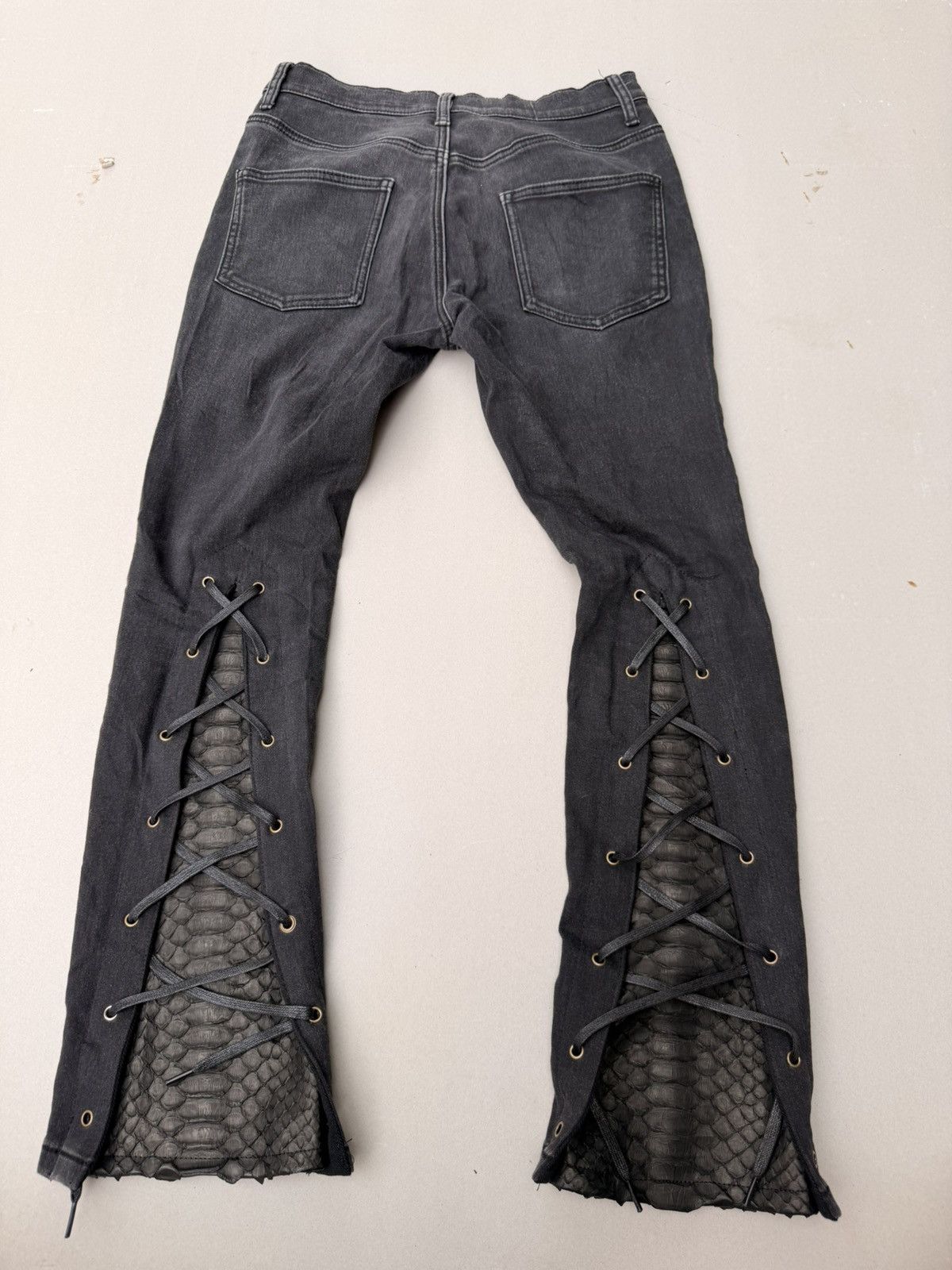 Japanese Brand Cavaria Lace up flare jeans Size US 28 / EU 44 - 2 Thumbnail
