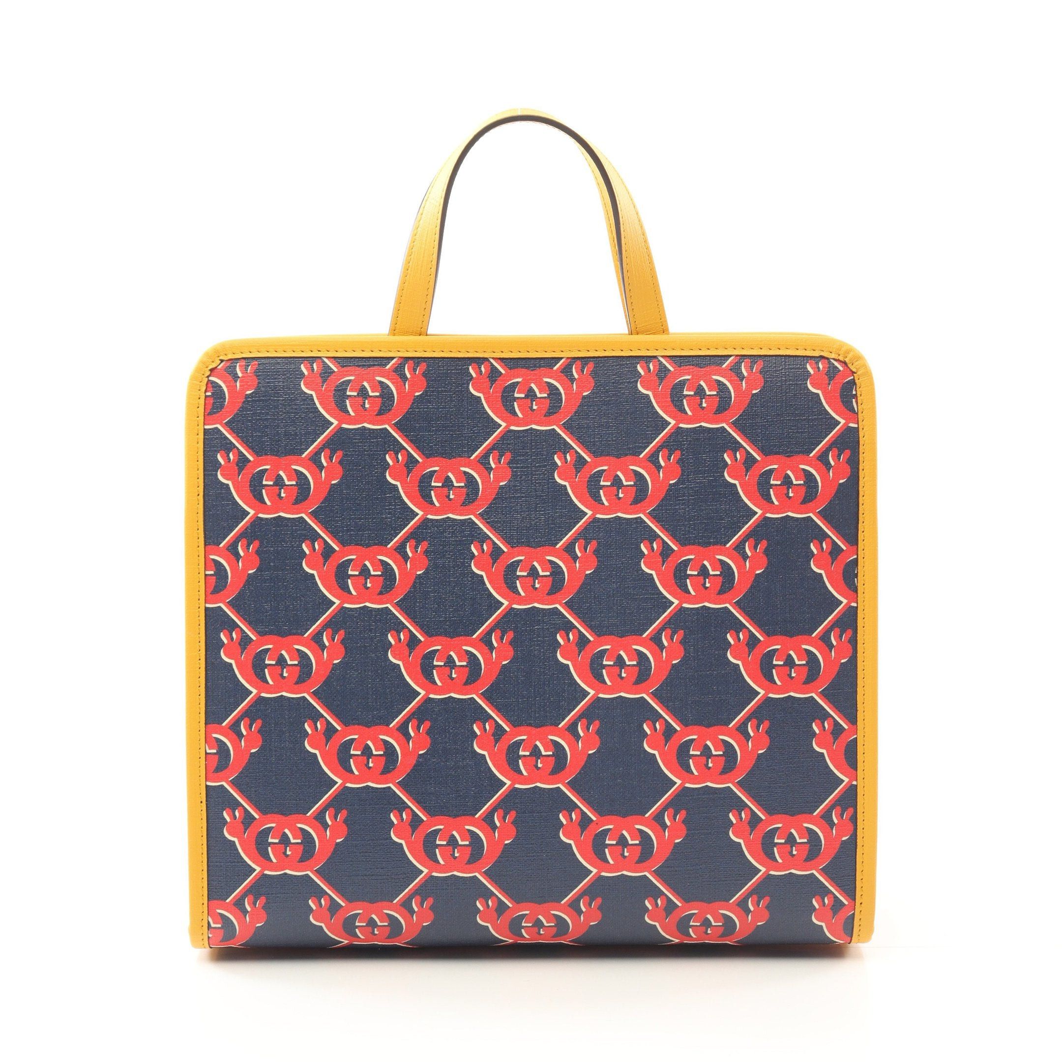 Gucci Gucci Children'S Interlocking G Snail Handbag Tote Bag Leather Navy Yellow Red Kids Size ONE SIZE - 1 Thumbnail