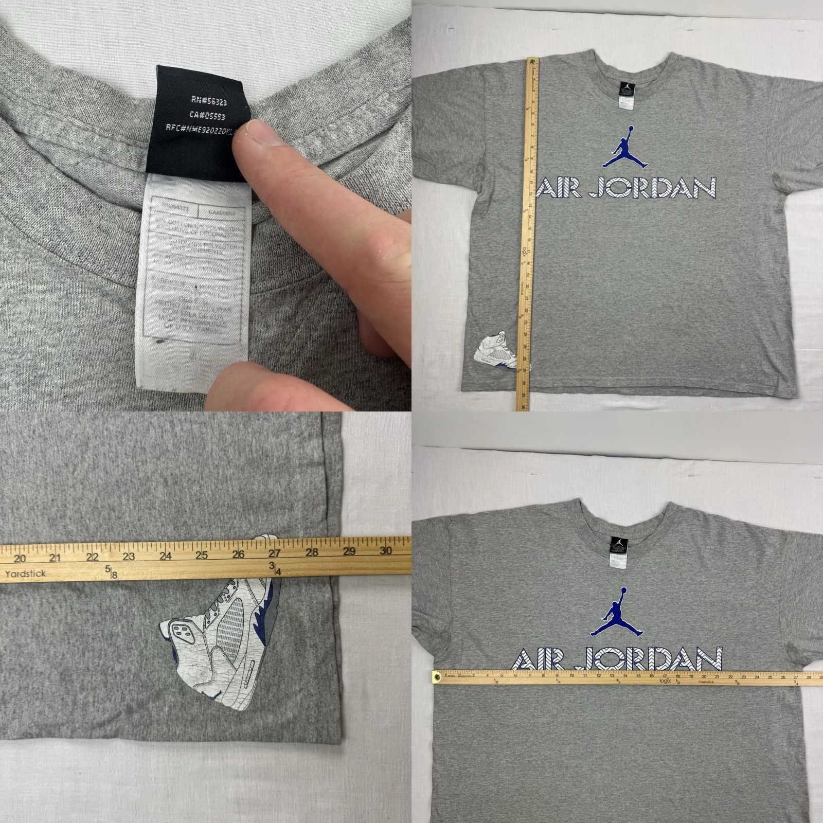 Nike VINTAGE Nike Michael Jordan T Shirt Adult 2XL Gray Short Sleeve Crew Neck Graphic Print Men 90s Y2K Sports Baggy Size US XXL / EU 58 / 5 - 8 Thumbnail