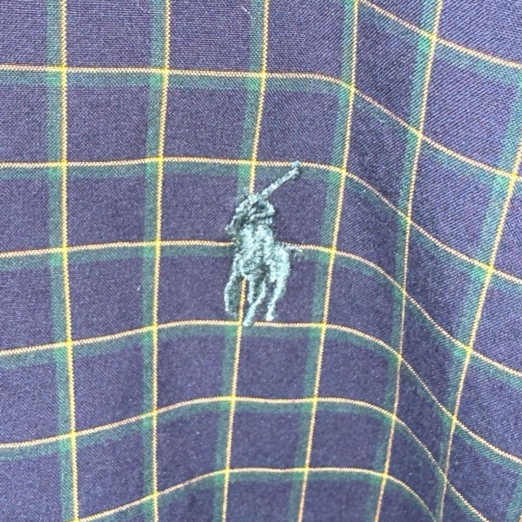 Polo Ralph Lauren Polo Ralph Lauren Navy & Green 2 Ply Oxford Button Down Shir Size US L / EU 52-54 / 3 - 3 Thumbnail