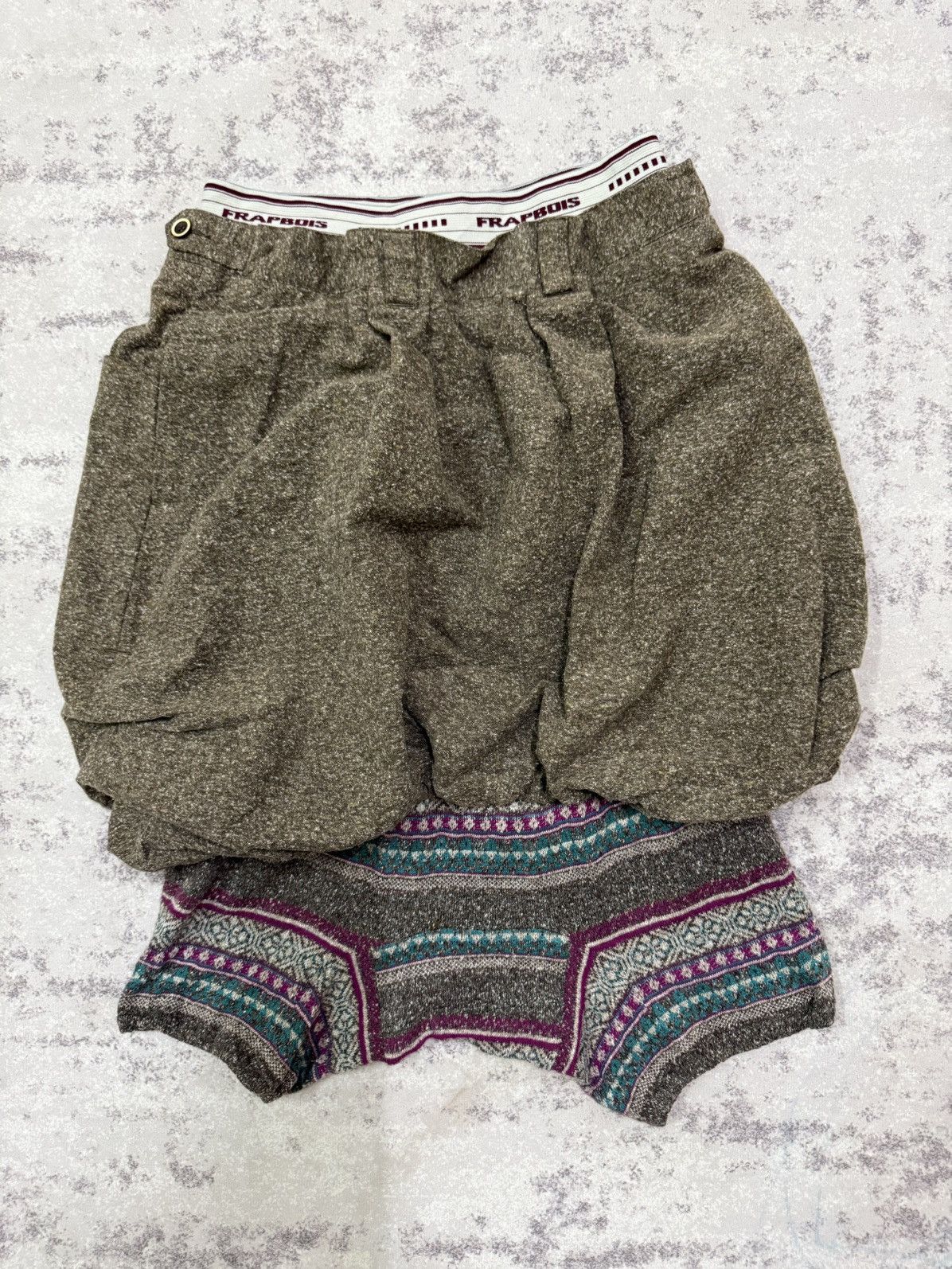 Issey Miyake Frapbois Issey Miyake Layered Balloon Wool Knit Short Pants Size 29" - 7 Thumbnail