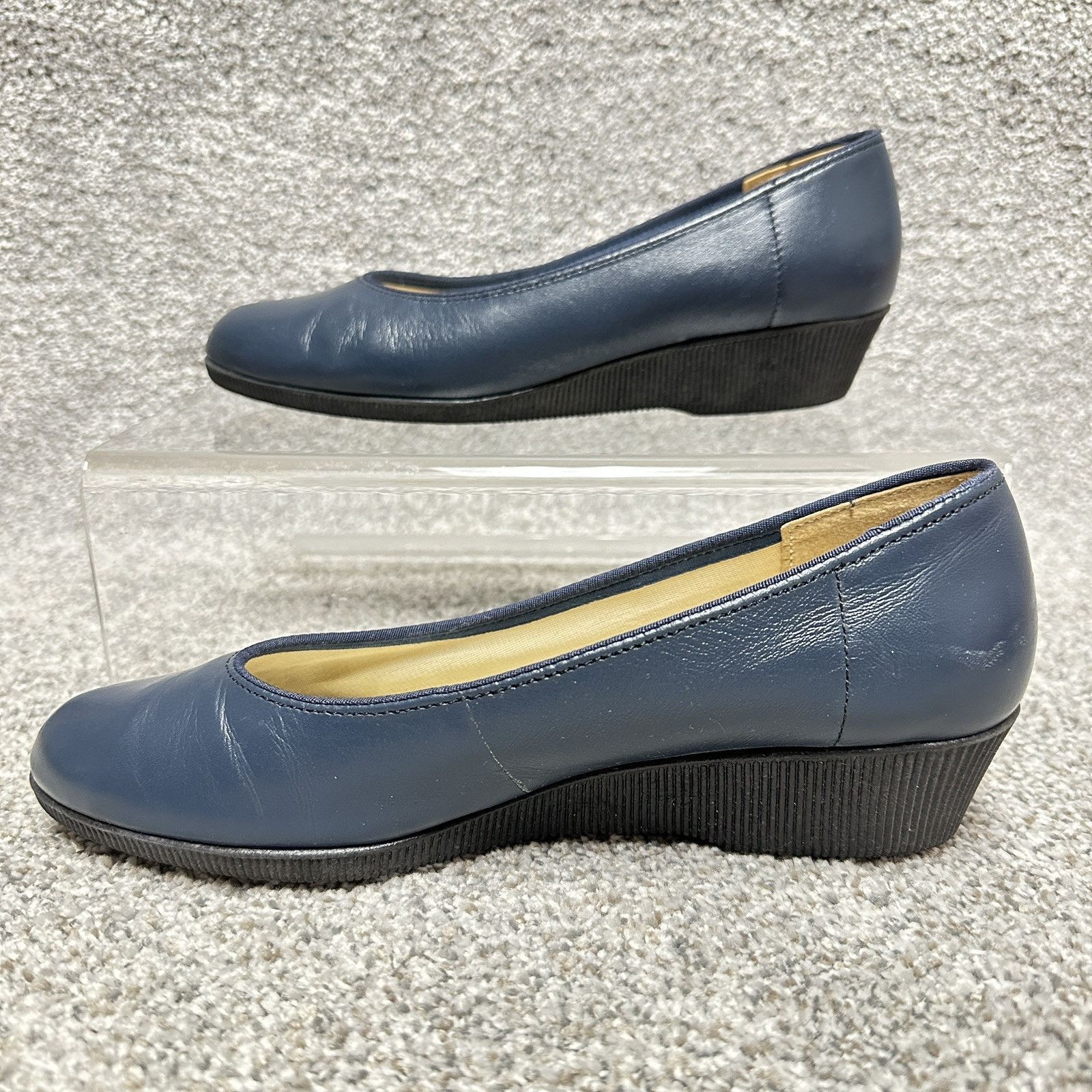 Other Vintage 80s 90s Wedge Shoes 7 Leather Comfort Luxury Office Size US 7 / IT 37 - 2 Thumbnail