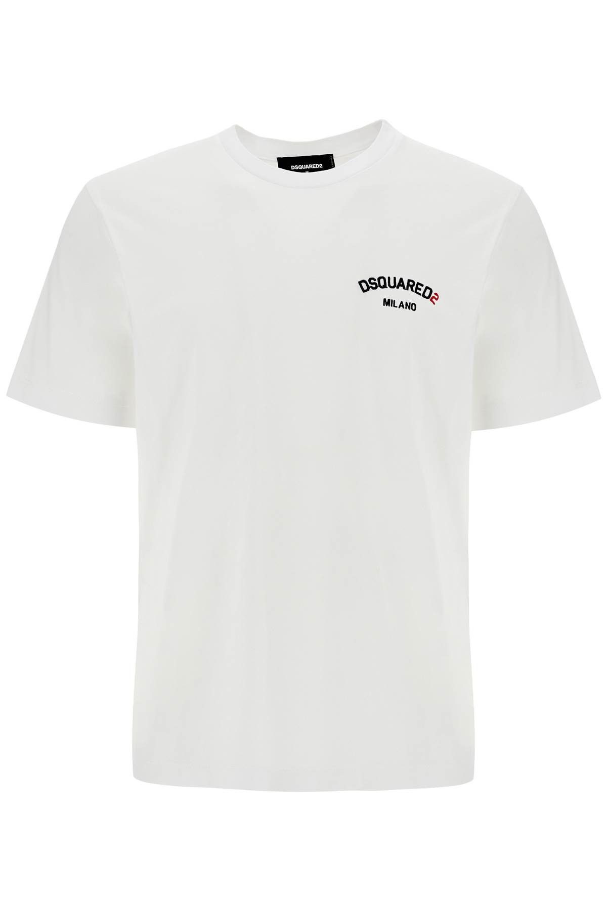Dsquared2 DSQUARED2 White Cotton T-Shirt With Embroidered Logo 