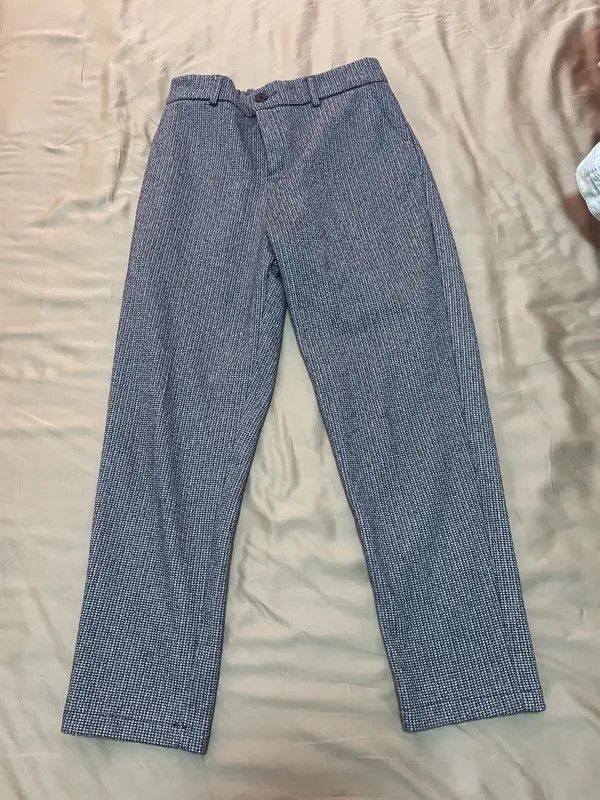 Japanese Brand 10s vintage plaid thick pants Size US 29 - 1 Thumbnail