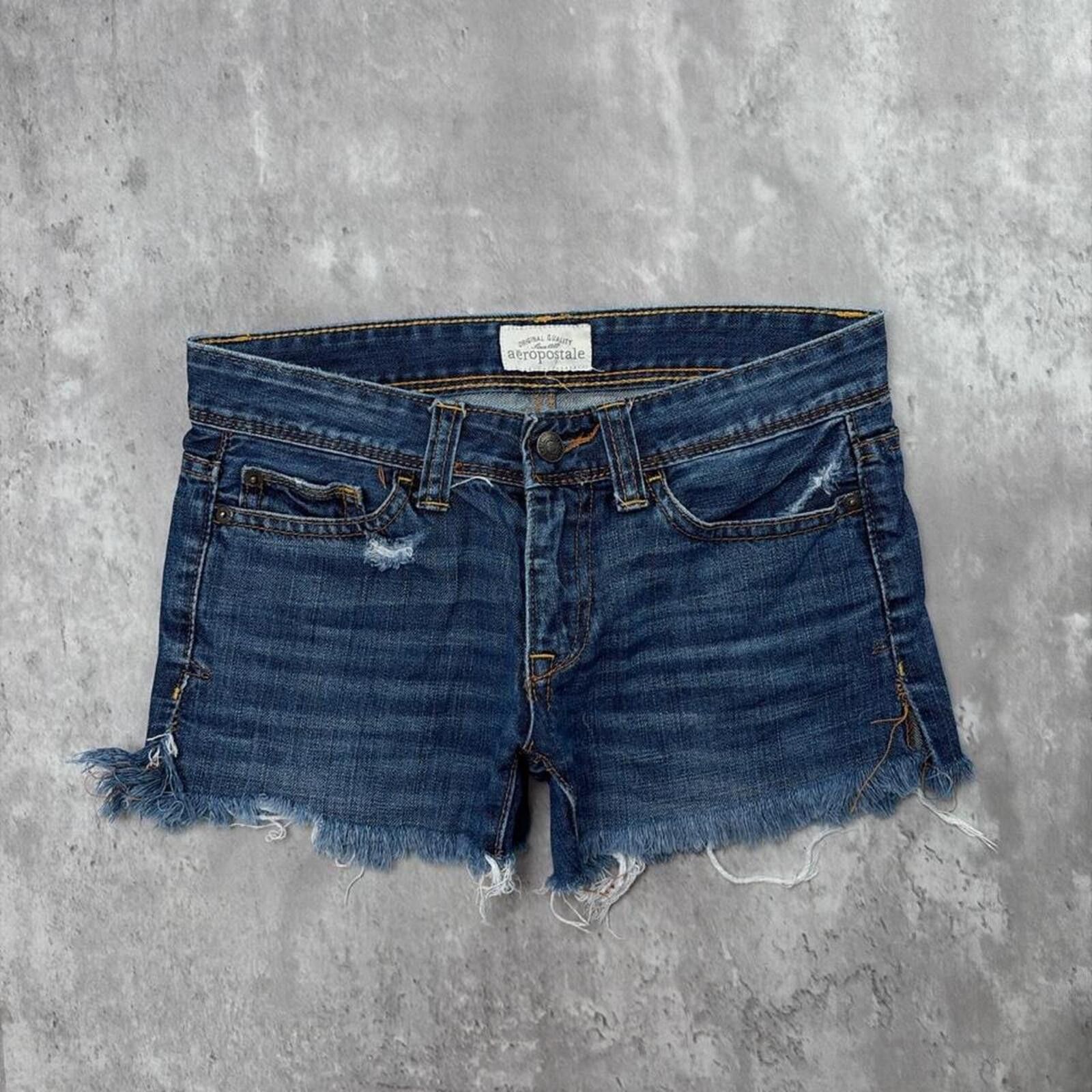 Aeropostale Y2K Blue Aeropostale Grunge Gothic Mini Denim Shorts Size 30" / US 8 / IT 44 - 2 Thumbnail