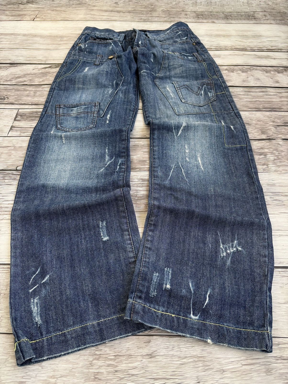 Crazy Distressed Balenciaga Chrome Hearts Style Dirty Jeans