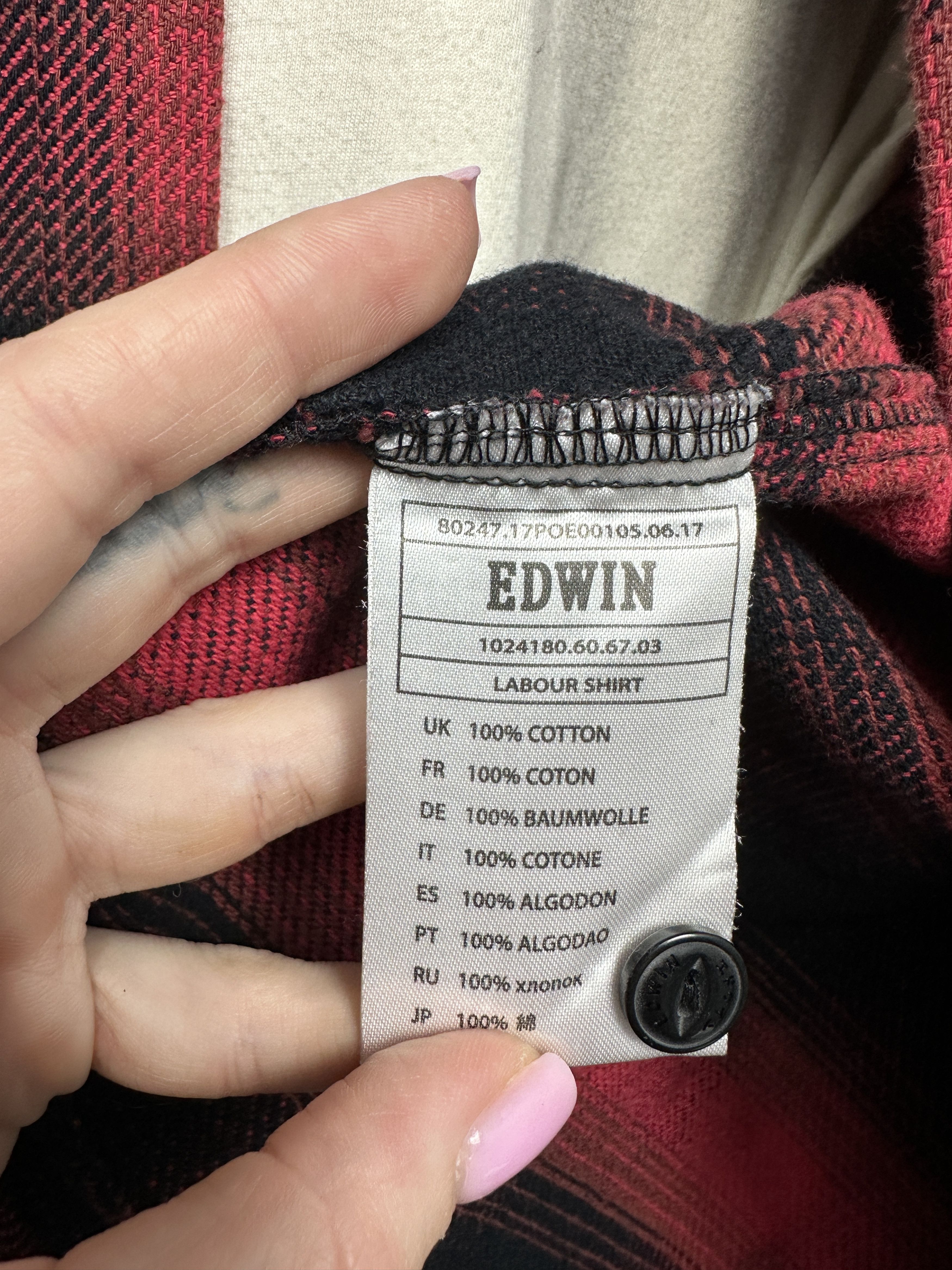 Edwin × Flannel Edwin Mens Flannel Labour Plaid Shirt Size US L / EU 52-54 / 3 - 5 Thumbnail
