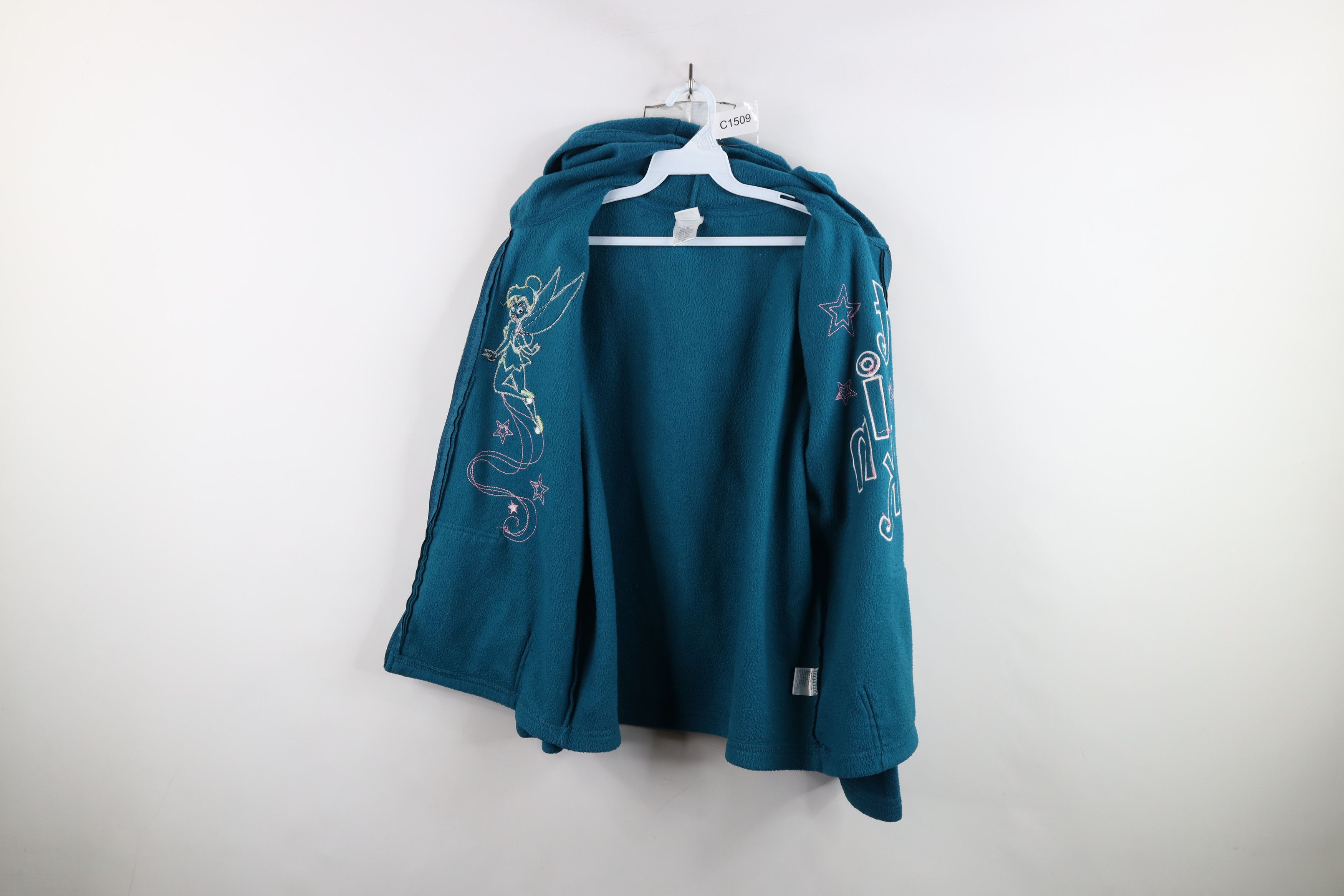 Disney × Vintage Vintage Disney Peter Pan Tinker Bell Full Zip Fleece Hoodie Size L / US 10 / IT 46 - 10 Thumbnail