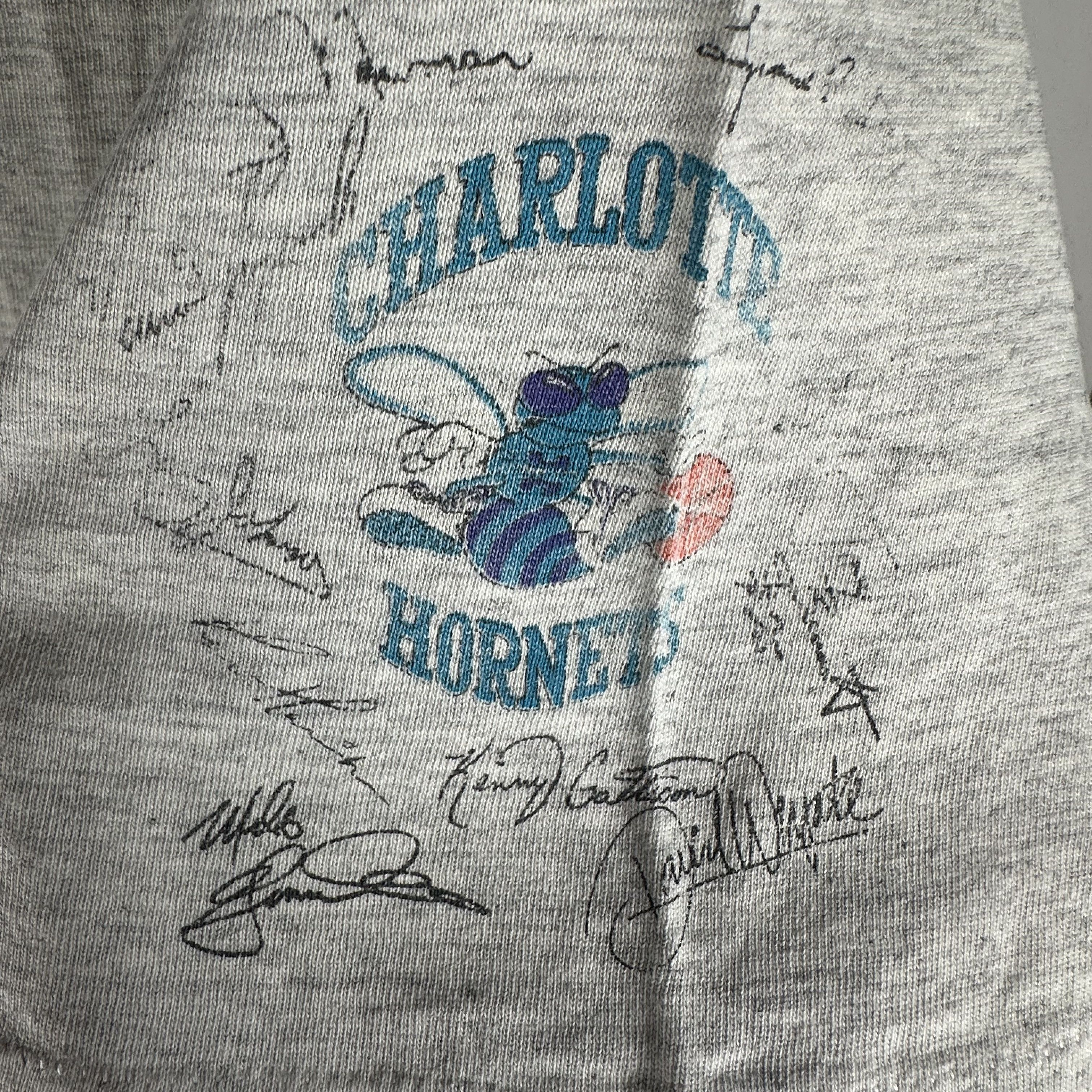 Vintage ​90s Charlotte Hornets NBA Wraparound Hip Hop Man T-shirt Size US L / EU 52-54 / 3 - 4 Thumbnail