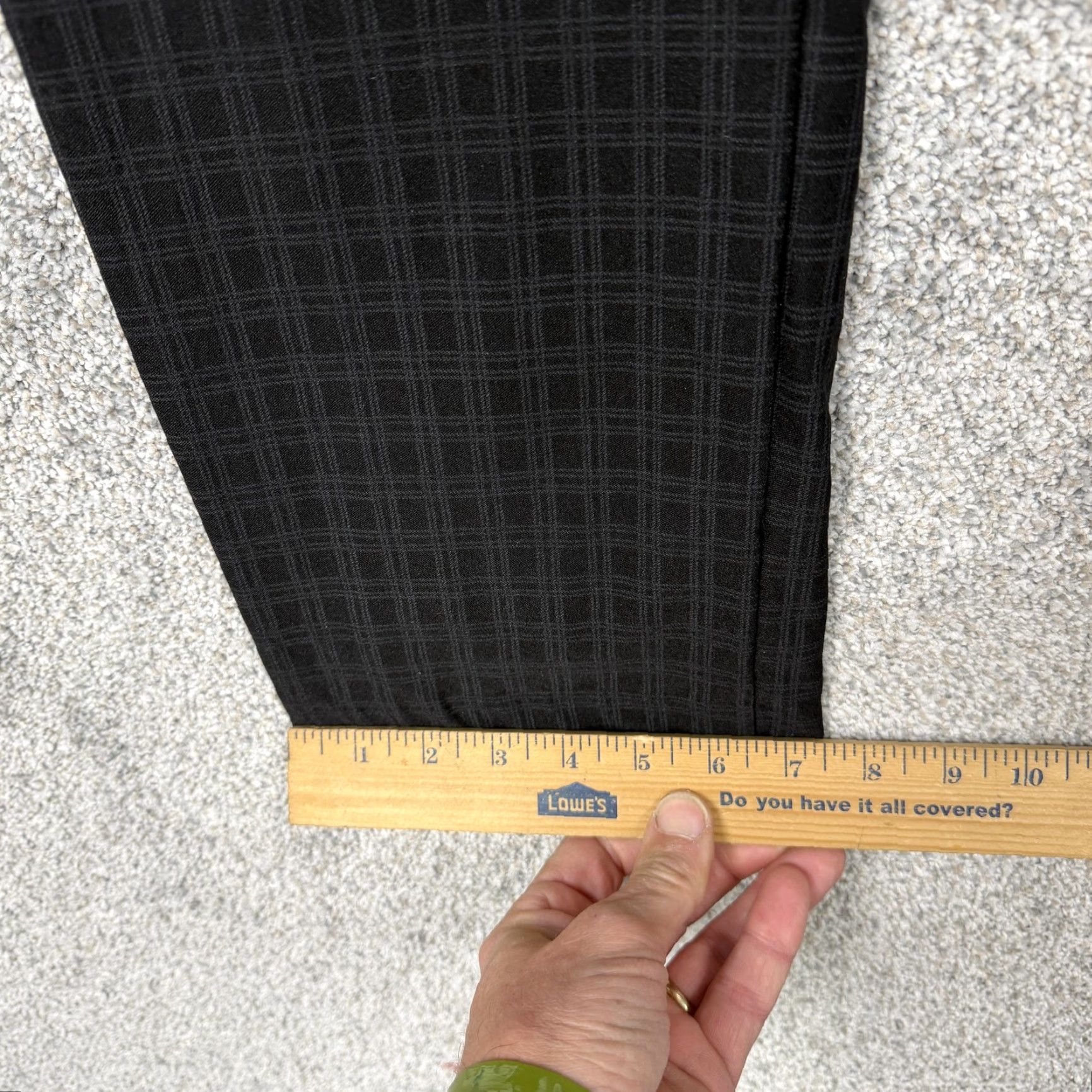 Vintage VINTAGE? No. Briggs Dress Pants PS Petite Black Check Ponte Pull On Stretch Office Workwear Size 28" / US 6 / IT 42 - 4 Thumbnail