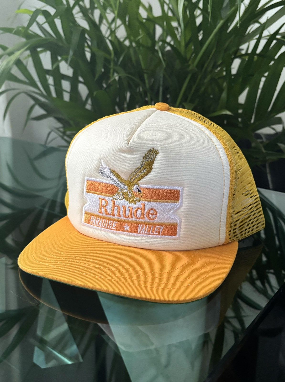 image of Rhude “Yellow Eagle Paradise Valley” Hat, Men's