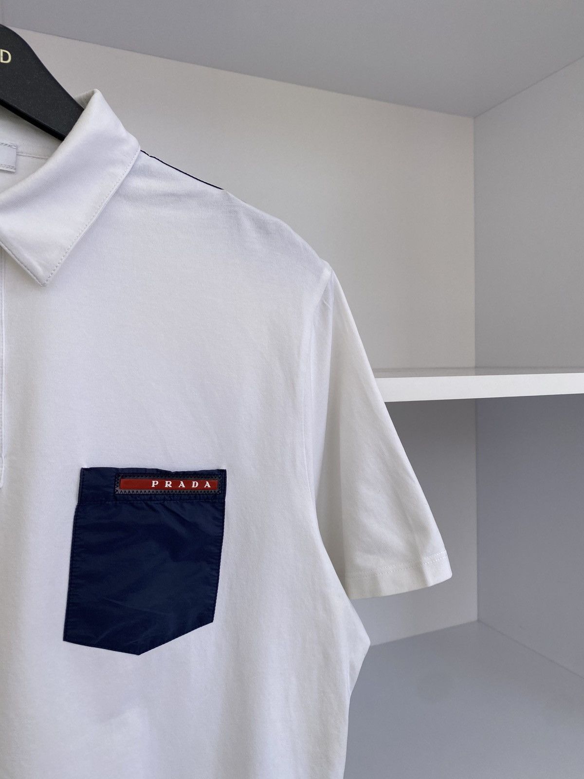 Prada Vintage Prada Red Tab Pocket Polo T-Shirt Size US L / EU 52-54 / 3 - 5 Thumbnail