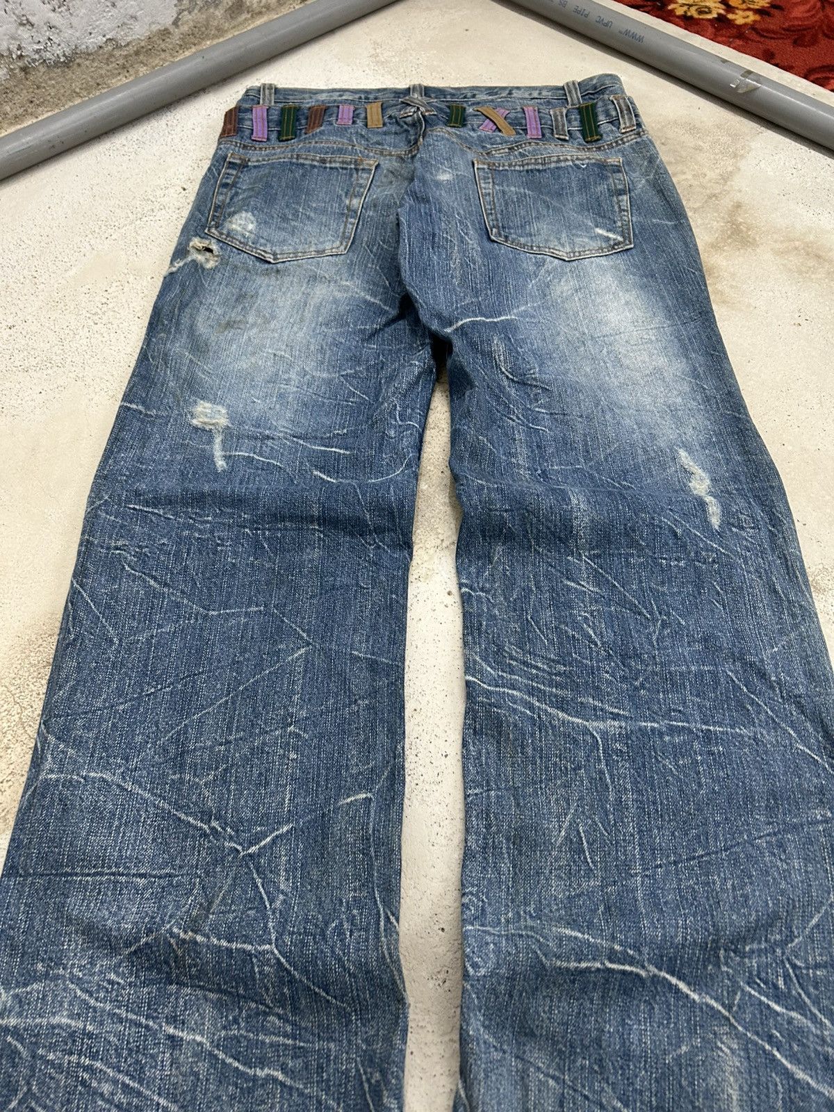 Le Grande Bleu (L.G.B.) Nylaus Distressed Y2K Clawn Marks Archive Rave Watanabe Size US 33 - 12 Thumbnail