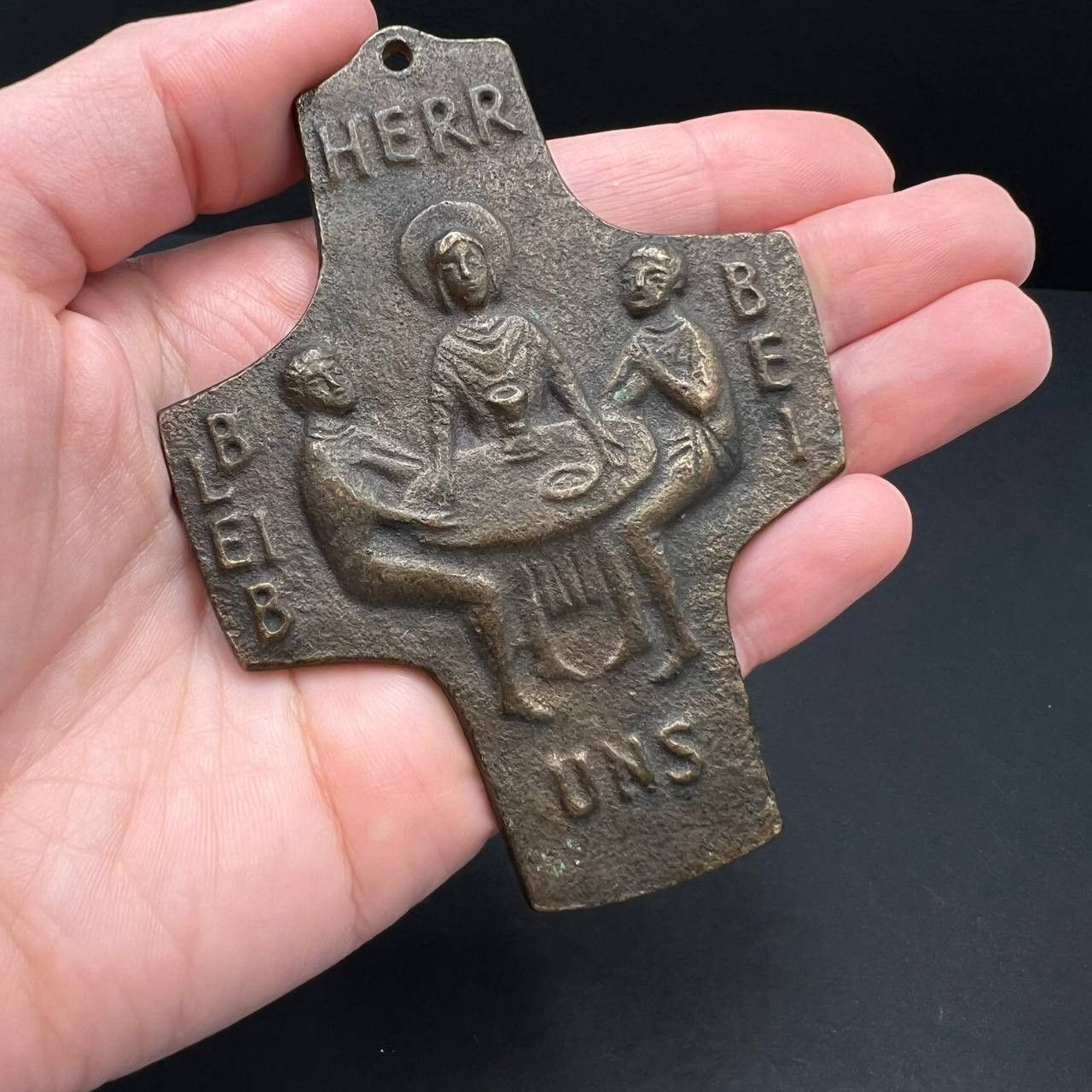 Other Vintage Bronze Wall Cross 10cm Germany 1970 Religio Antique Size ONE SIZE - 4 Thumbnail