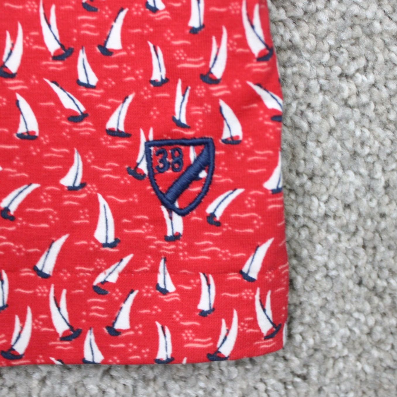 Cremieux Cremieux Classics Polo Shirt Mens Large Red Sailboat All Over Print Short Sleeve Shirt Size US L / EU 52-54 / 3 - 6 Thumbnail