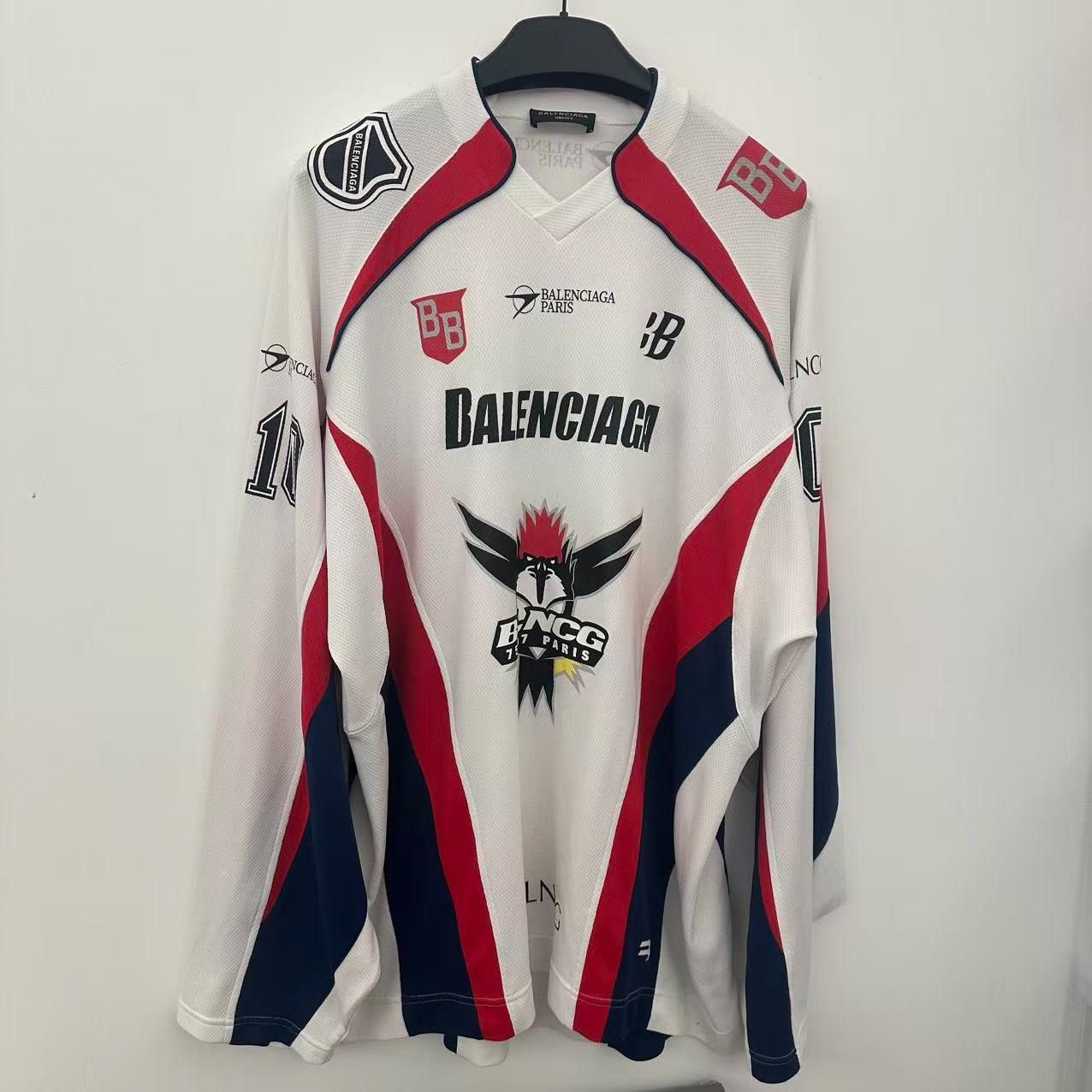 Balenciaga Balenciaga White Ice Hockey Jersey Size US S / EU 44-46 / 1 - 1 Thumbnail