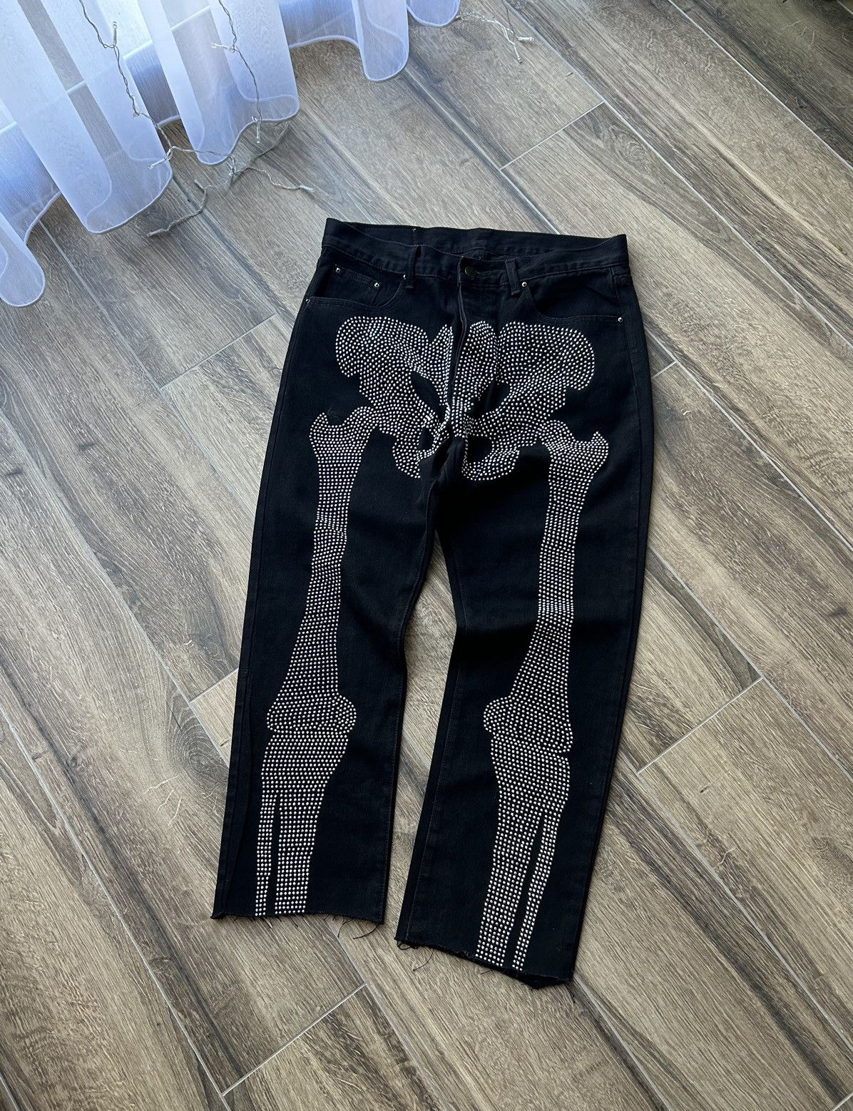 Designer × Ed Hardy Skeleton Full drip Ed hardy style jeans mens y2k Size US 32 / EU 48 - 1 Thumbnail