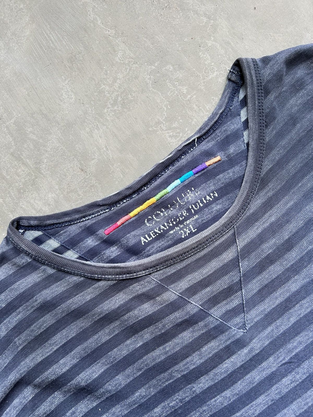 Alexander Julian × Colours Colours Striped Grunge Tee Kurt Cobain Style Size US XL / EU 56 / 4 - 3 Thumbnail