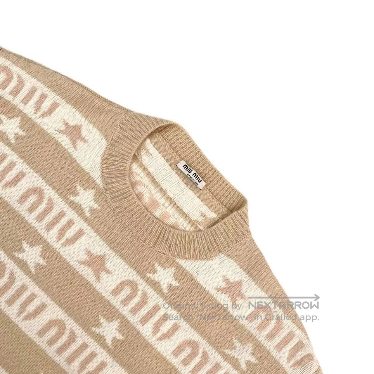 Miu Miu Miu Miu Star letter crew neck pullover sweater| Size XS / US 0-2 / IT 36-38 - 3 Thumbnail