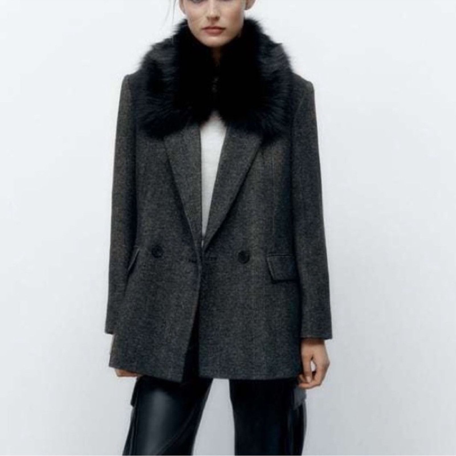 Zara Zara Herringbone Blazer S Size S / US 4 / IT 40 - 1 Thumbnail
