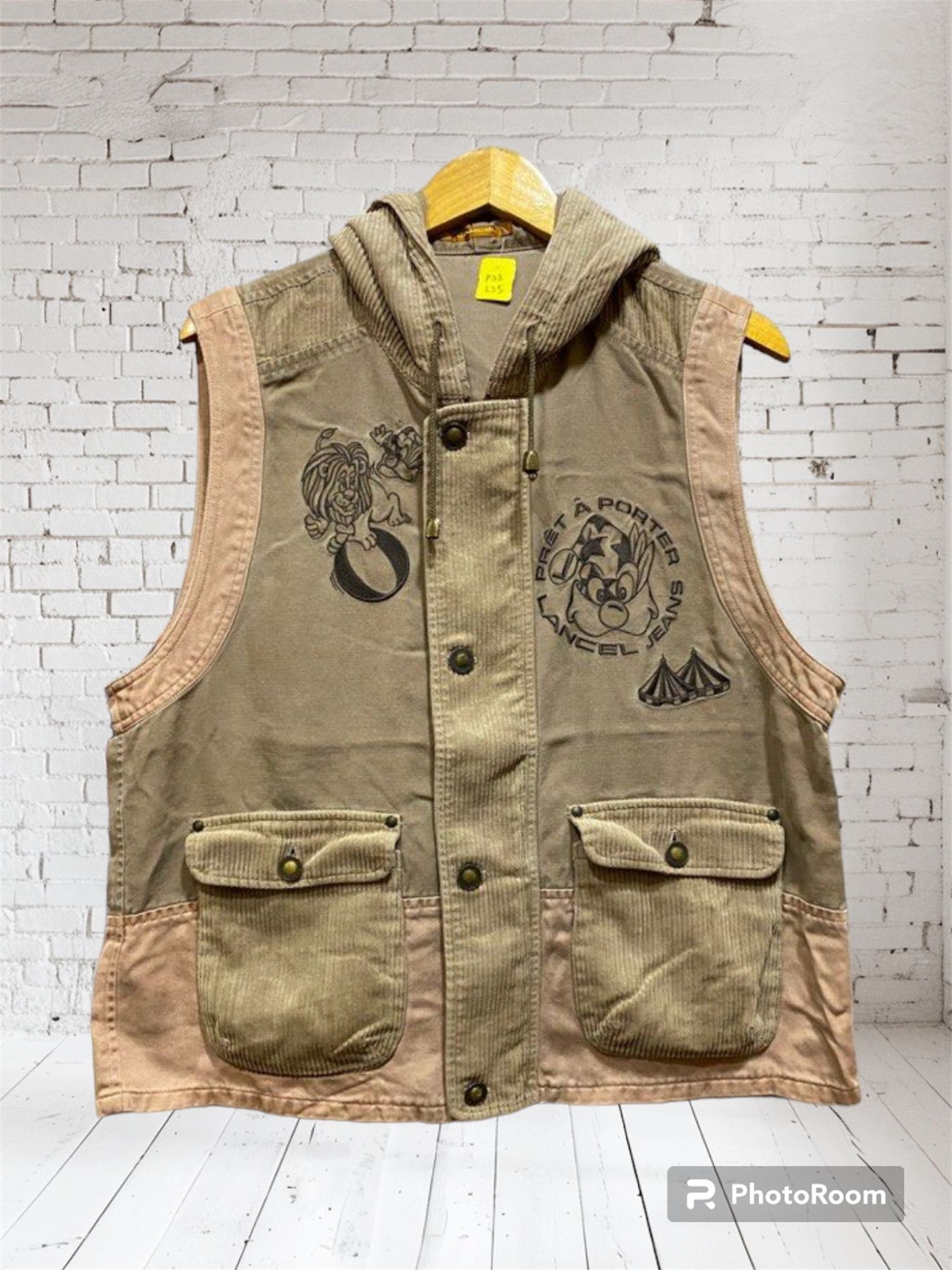 Vintage Lancel Paris Embroidery Logos Vest