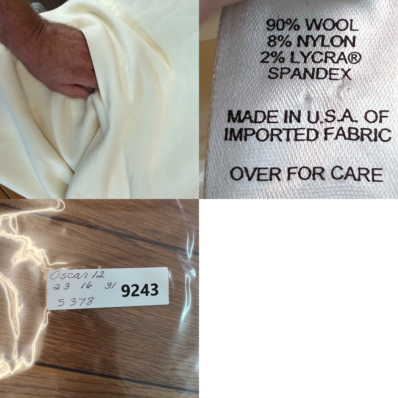 Oscar De La Renta VINTAGE Oscar de la Renta Oversized Wool Blazer Womens Size 12 Ivory Pockets 90s Size XL / US 12-14 / IT 48-50 - 8 Thumbnail